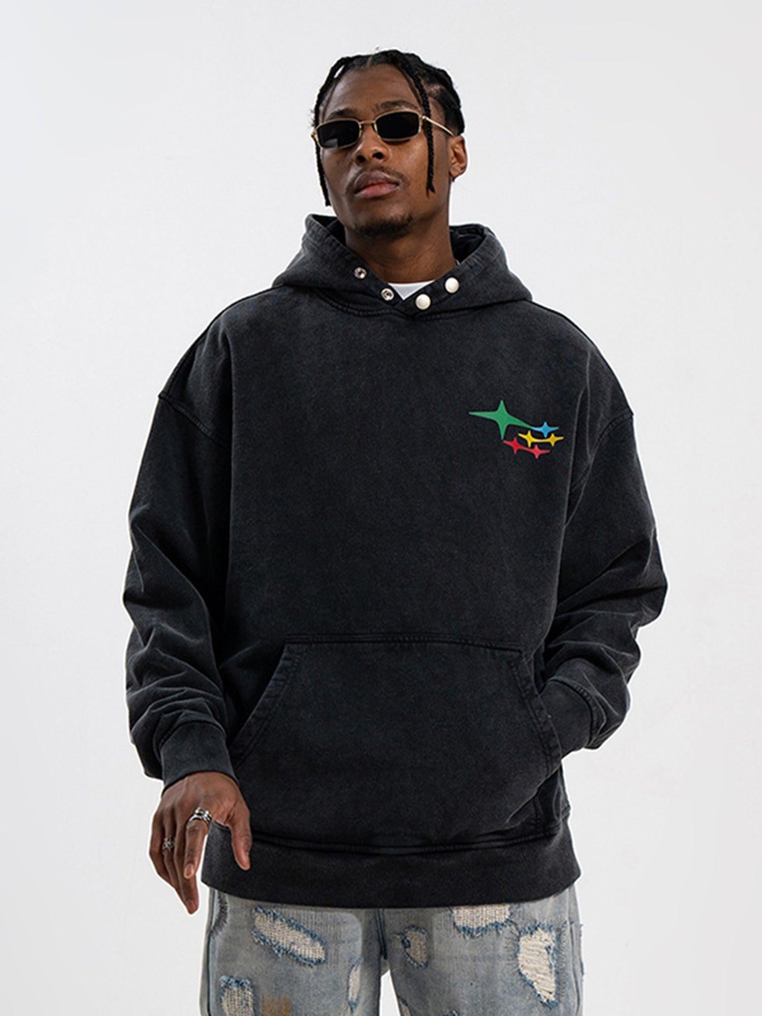 Concert Outfit Vintage Washed Print Hoodie