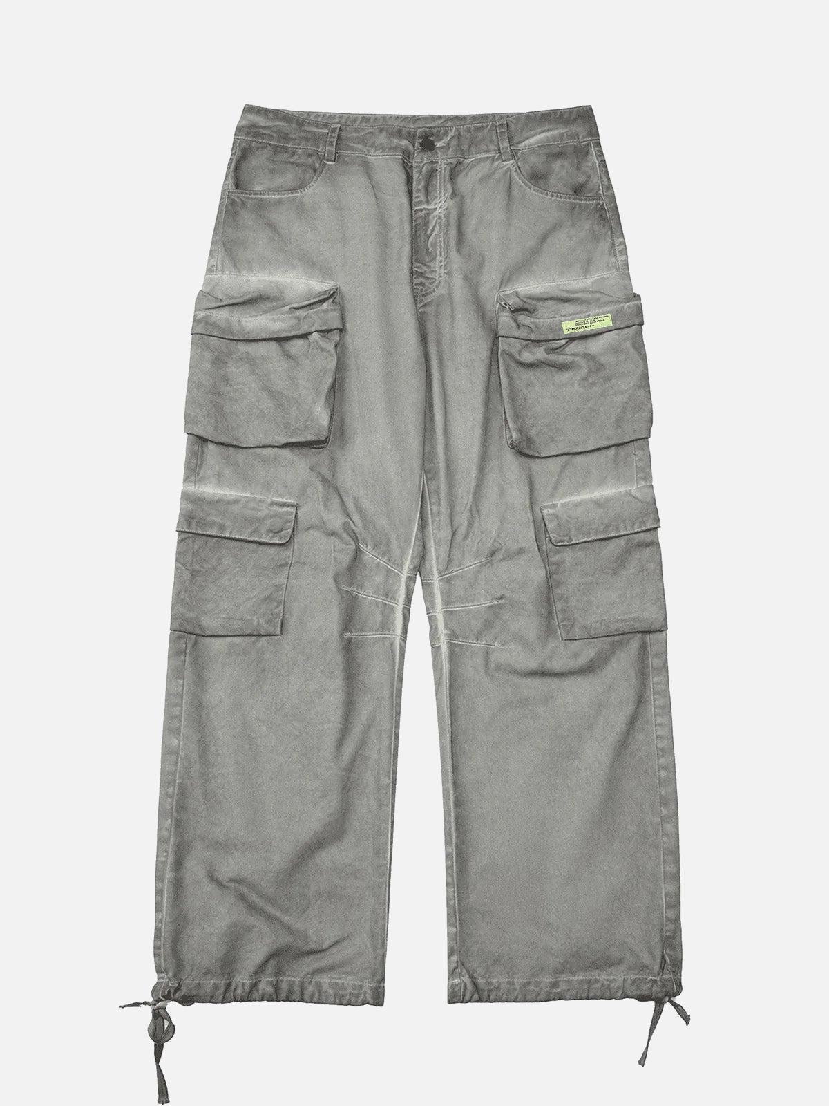 Concert Outfit Vintage Wasteland Style Multi Pocket Work Pants