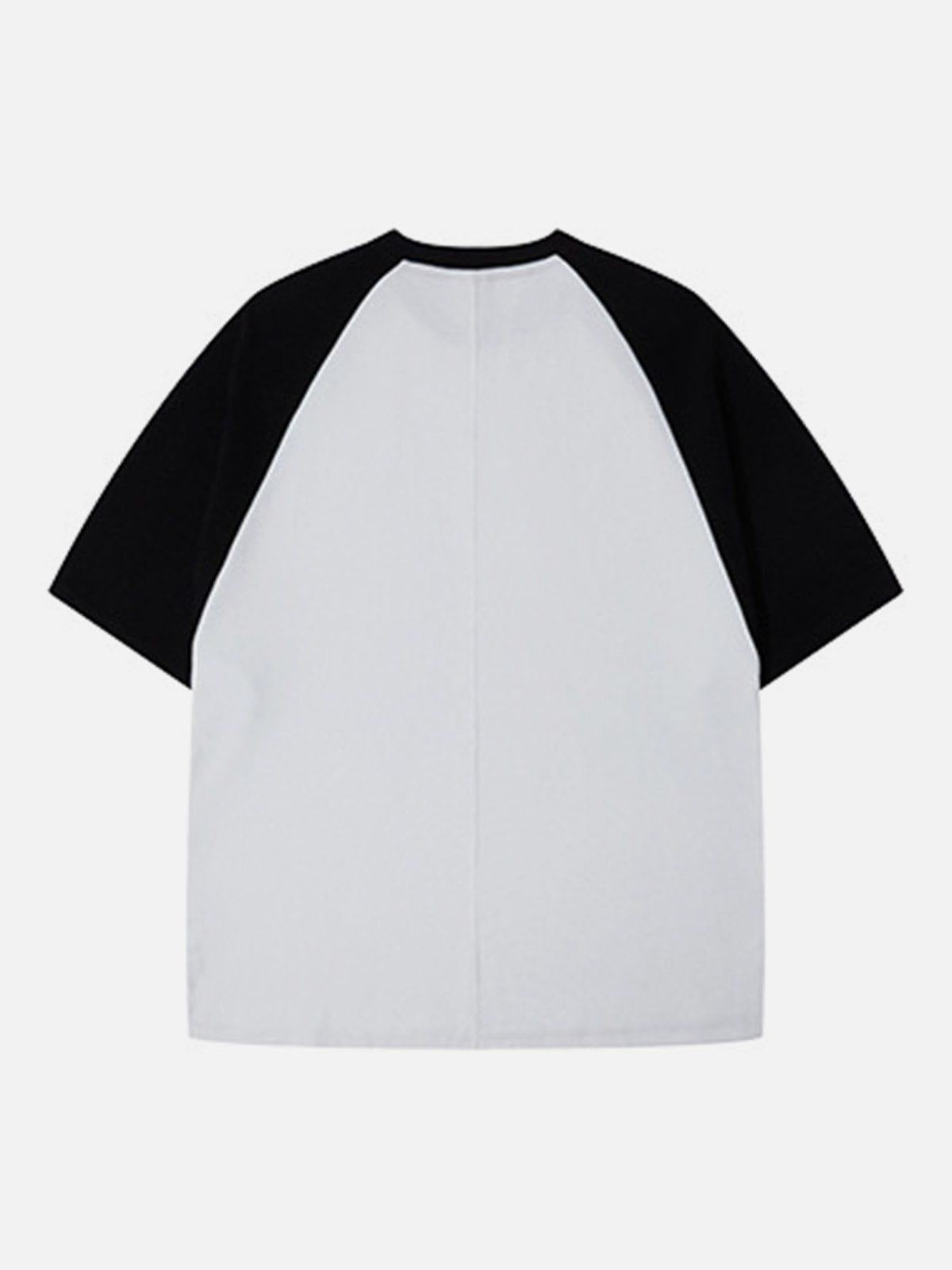 Concert Outfit Waffle Stitching Contrast Tee