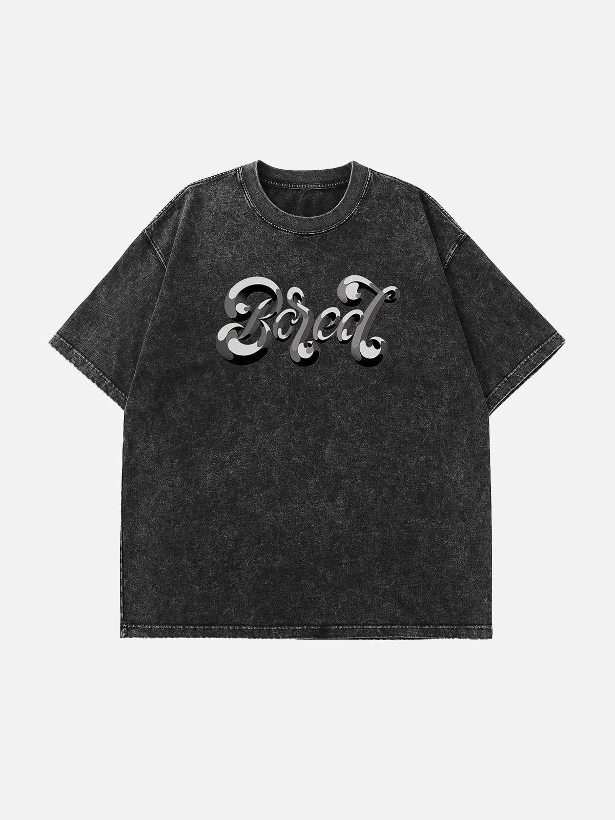 Concert Outfit Washed Alphabet Print Tee