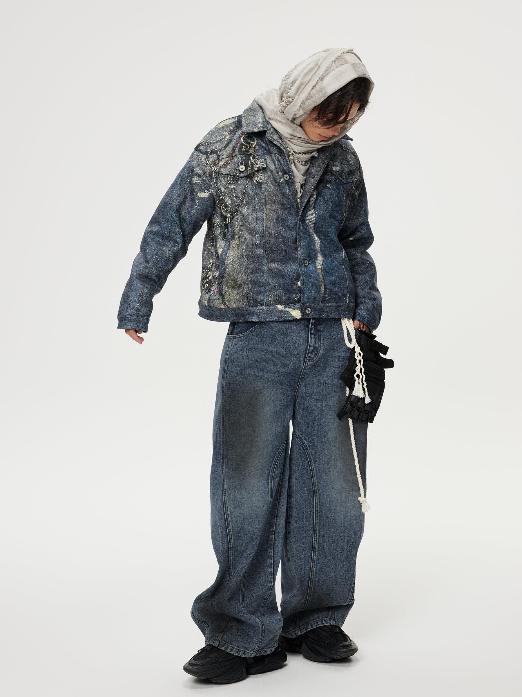 Concert Outfit Washed Barrel Loose Jeans