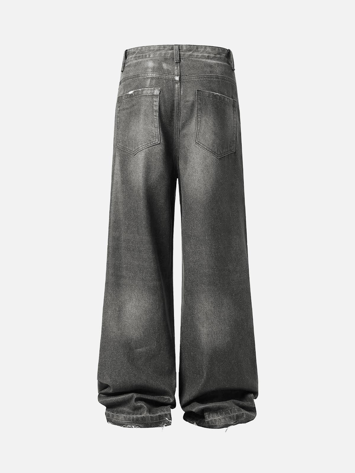 Concert Outfit Washed Batik Straight Jeans