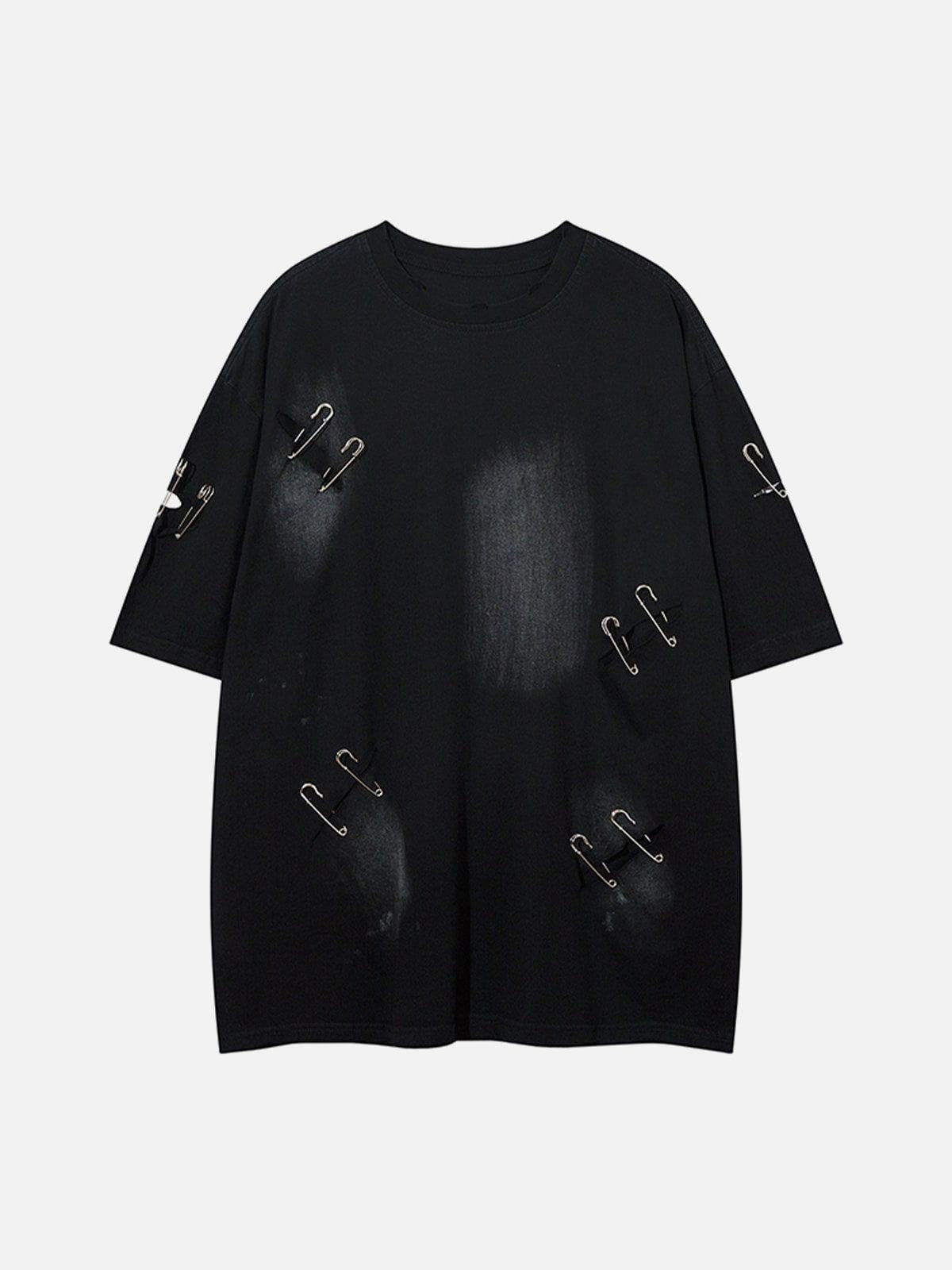 Concert Outfit Washed Broken Holes Tee