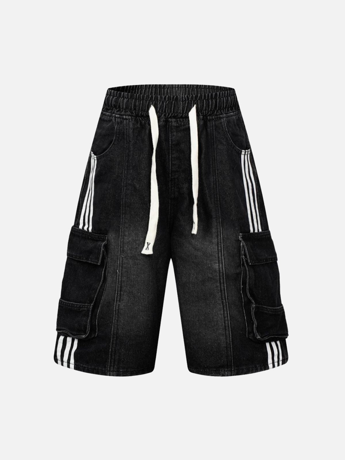 Concert Outfit Washed Cargo Denim Shorts