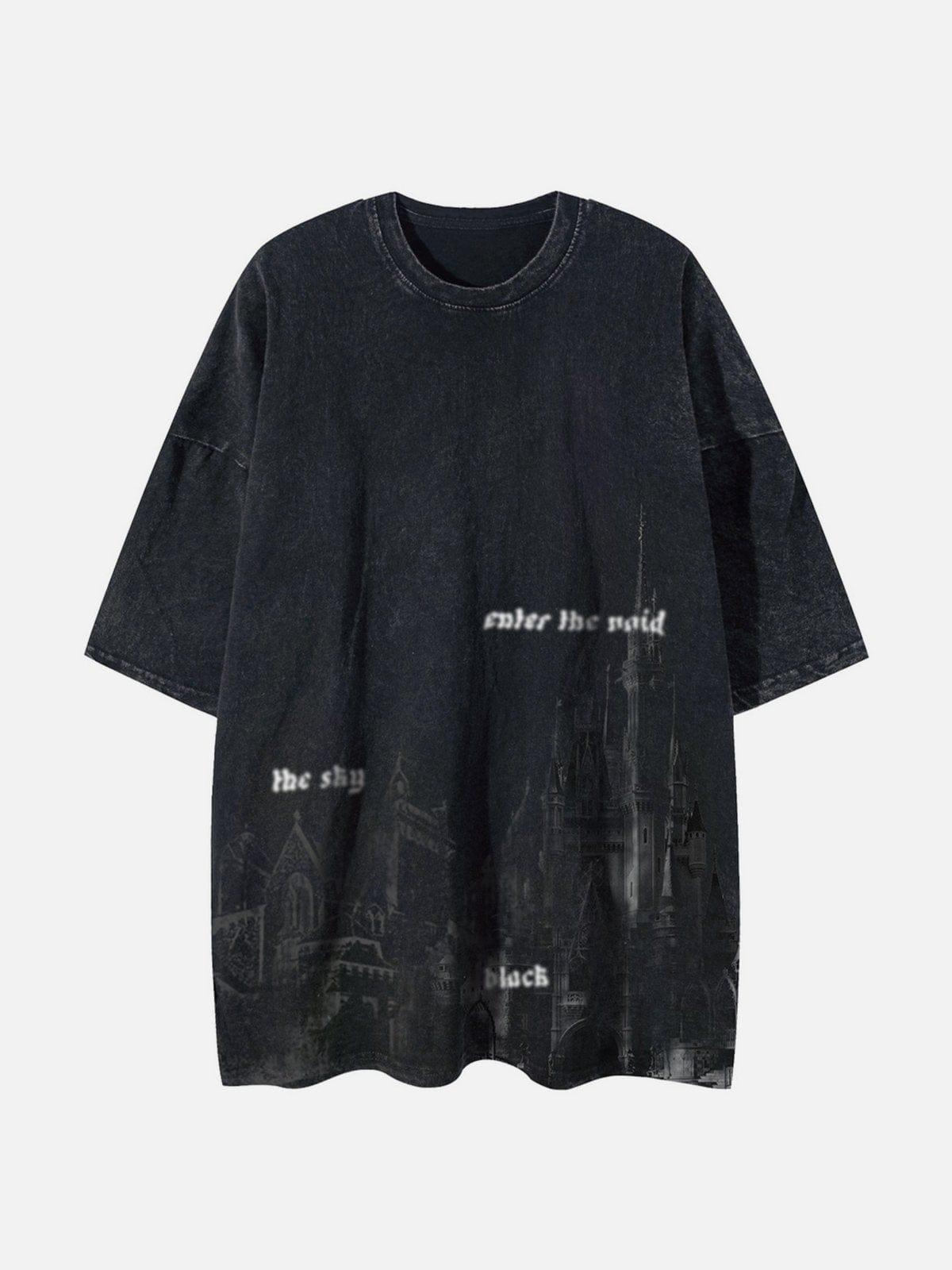 Concert Outfit Washed Castle Print Tee