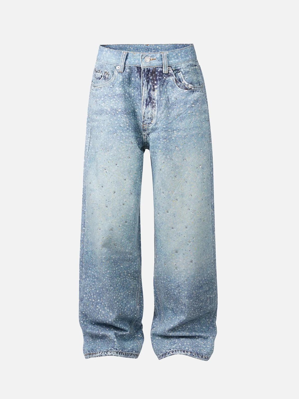 Concert Outfit Washed Diamond Print Jeans