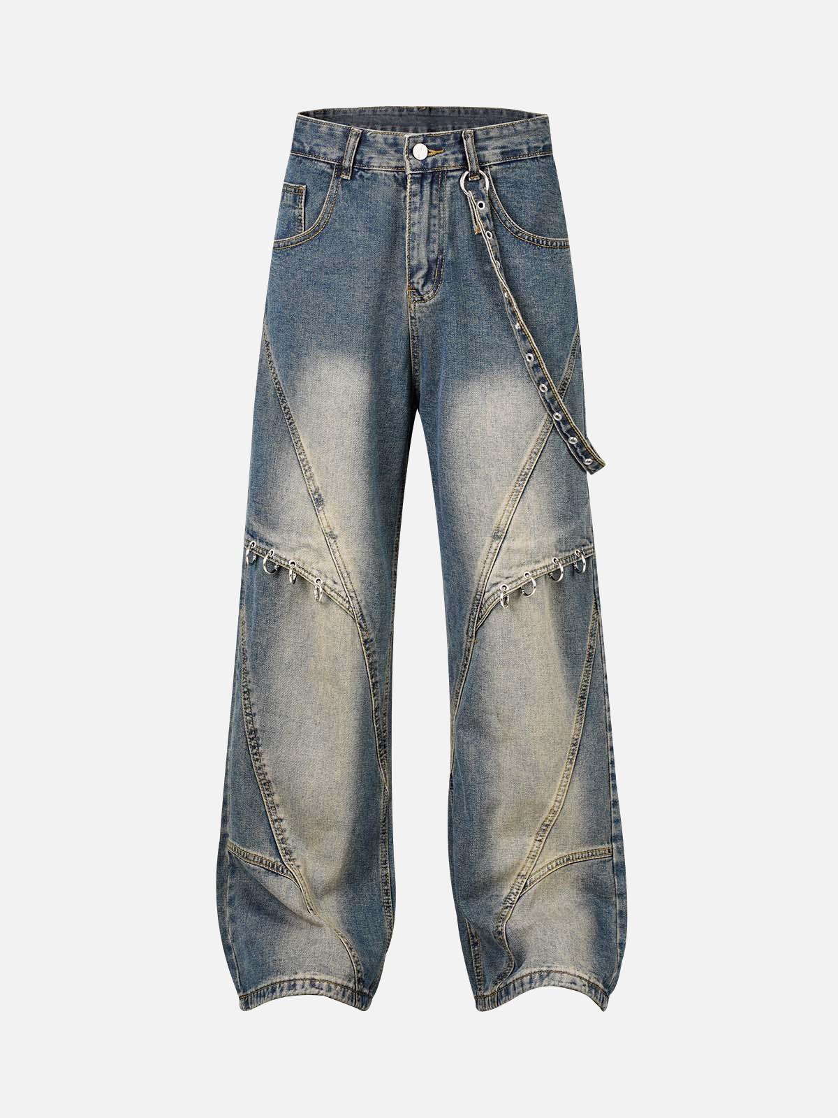Concert Outfit Washed Distressed Baggy Jeans