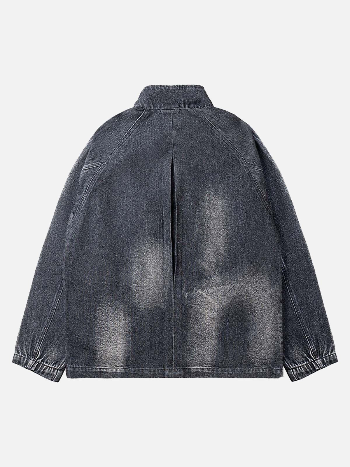 Concert Outfit Washed Distressed Denim Jacket