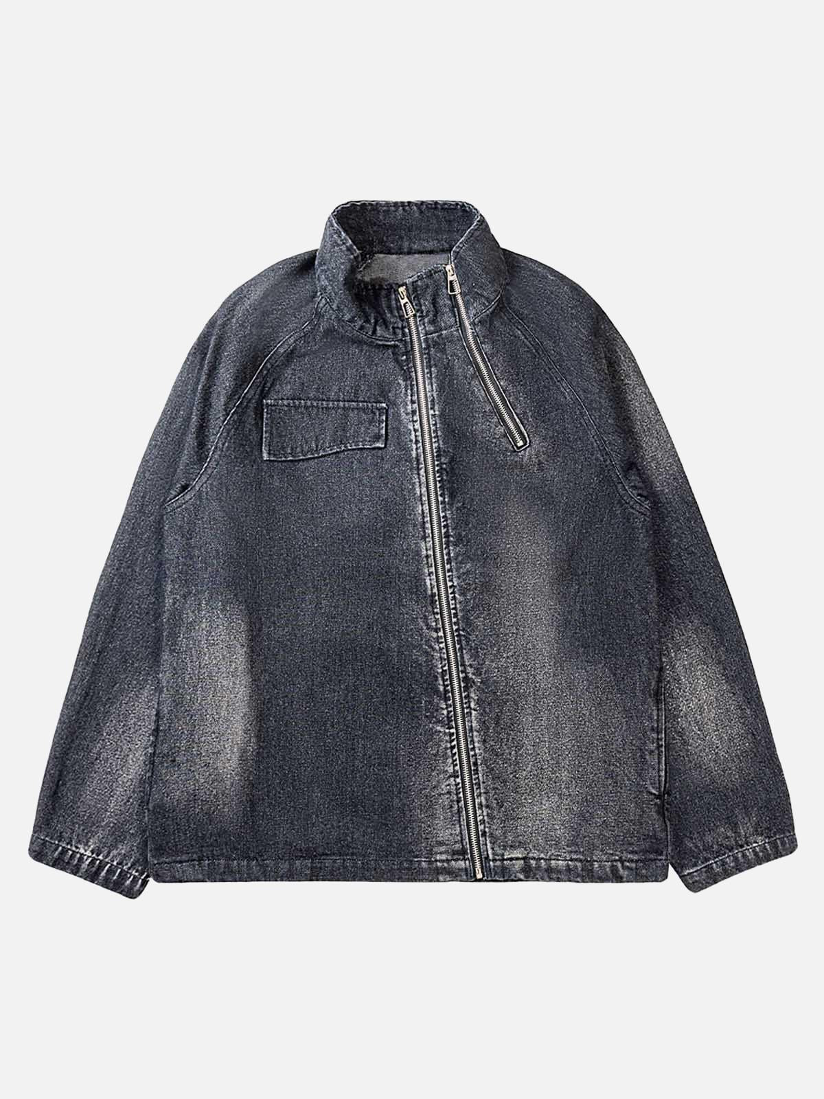 Concert Outfit Washed Distressed Denim Jacket