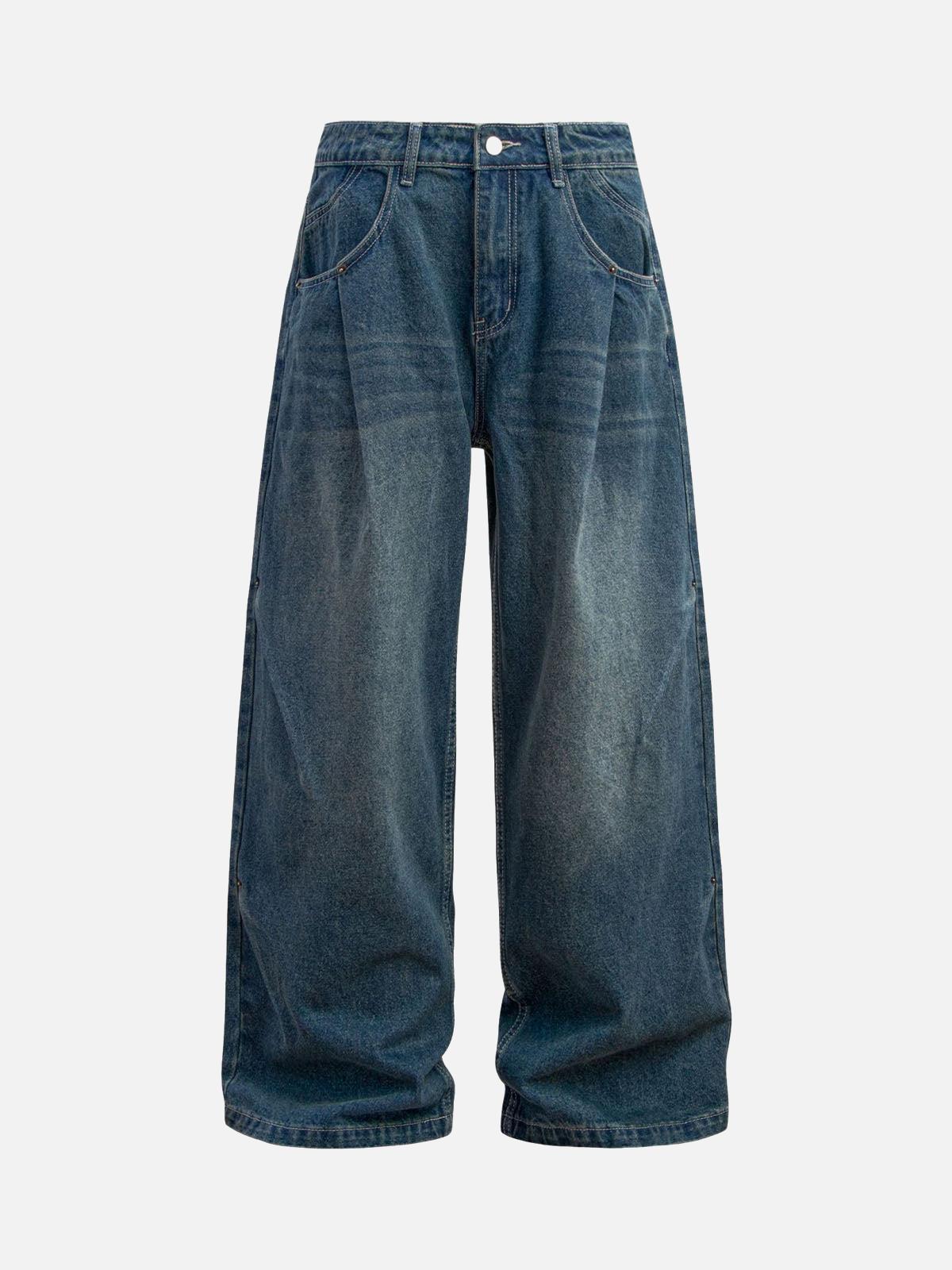 Concert Outfit Washed Distressed Double Pleat Jeans