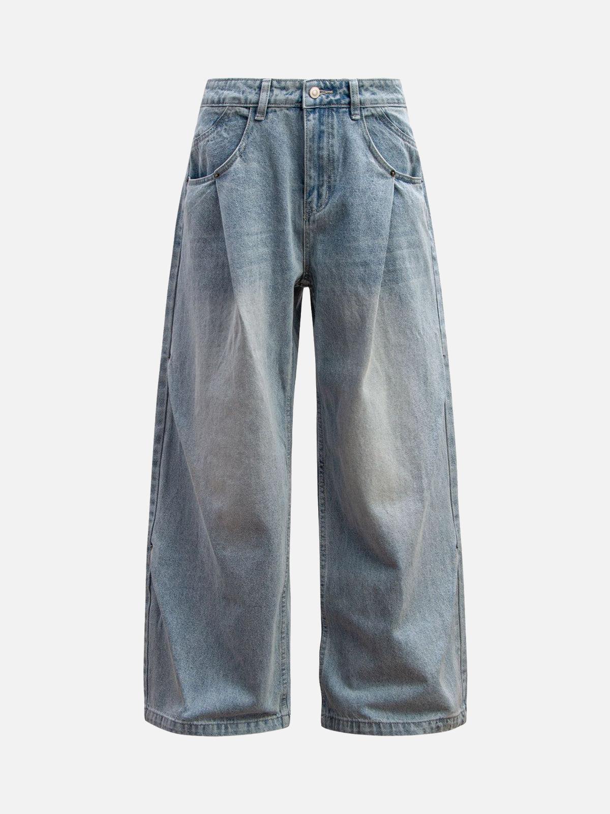 Concert Outfit Washed Distressed Double Pleat Jeans