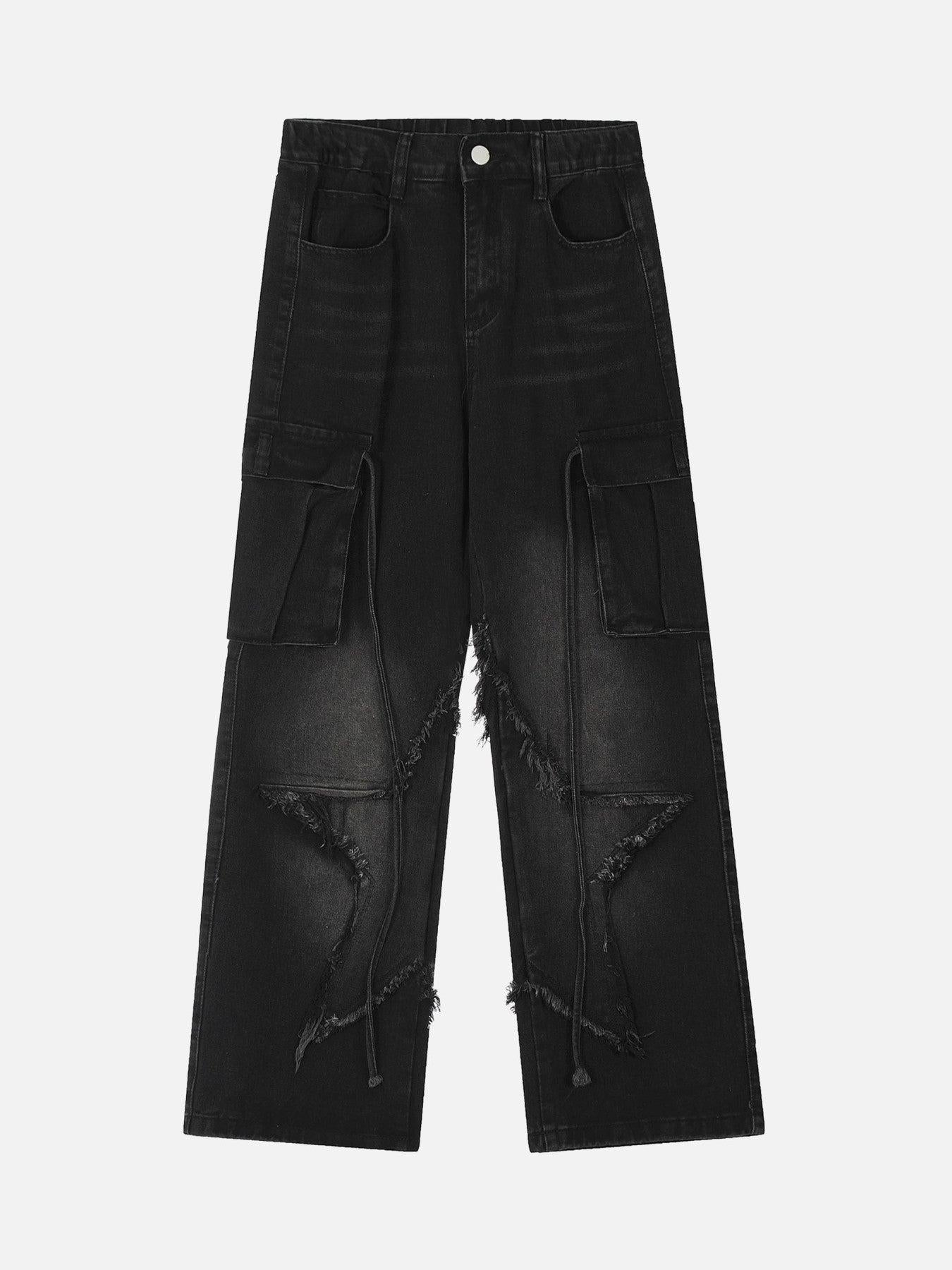 Concert Outfit Washed Distressed Star Jeans