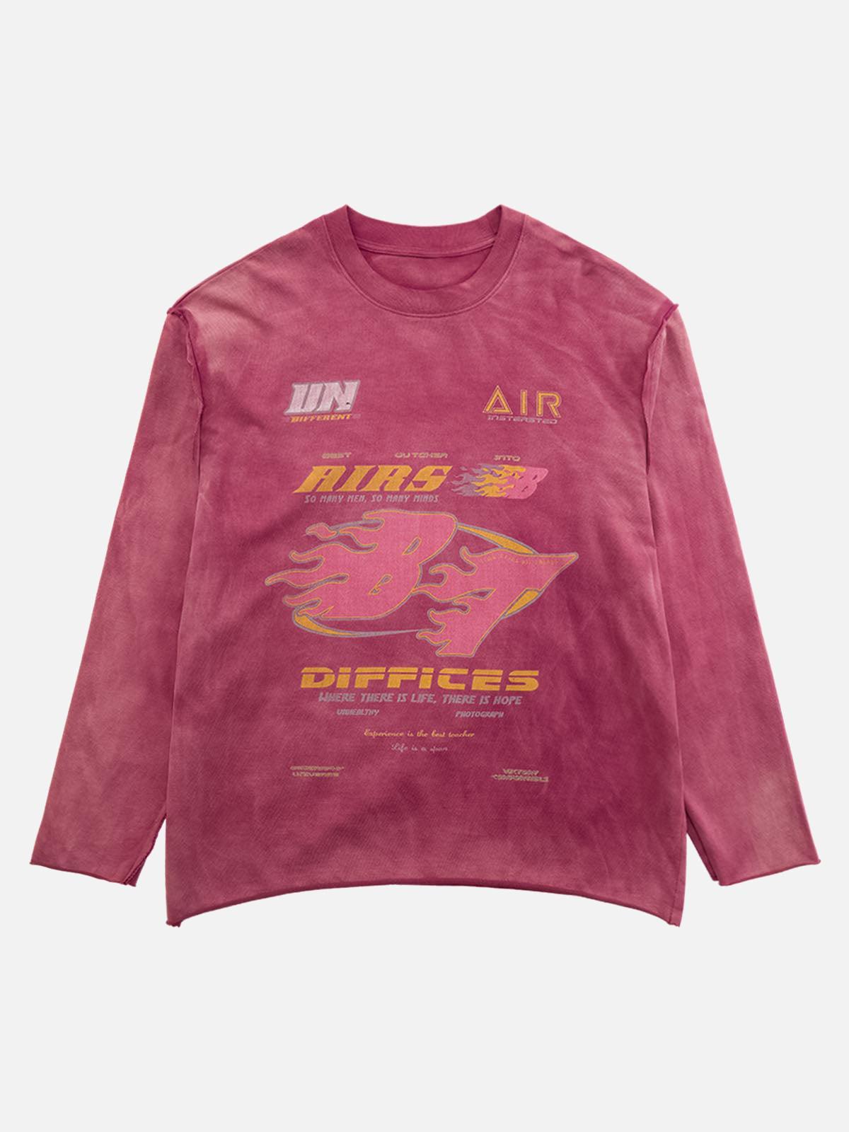 Concert Outfit Washed Edge Long Sleeve T-Shirt