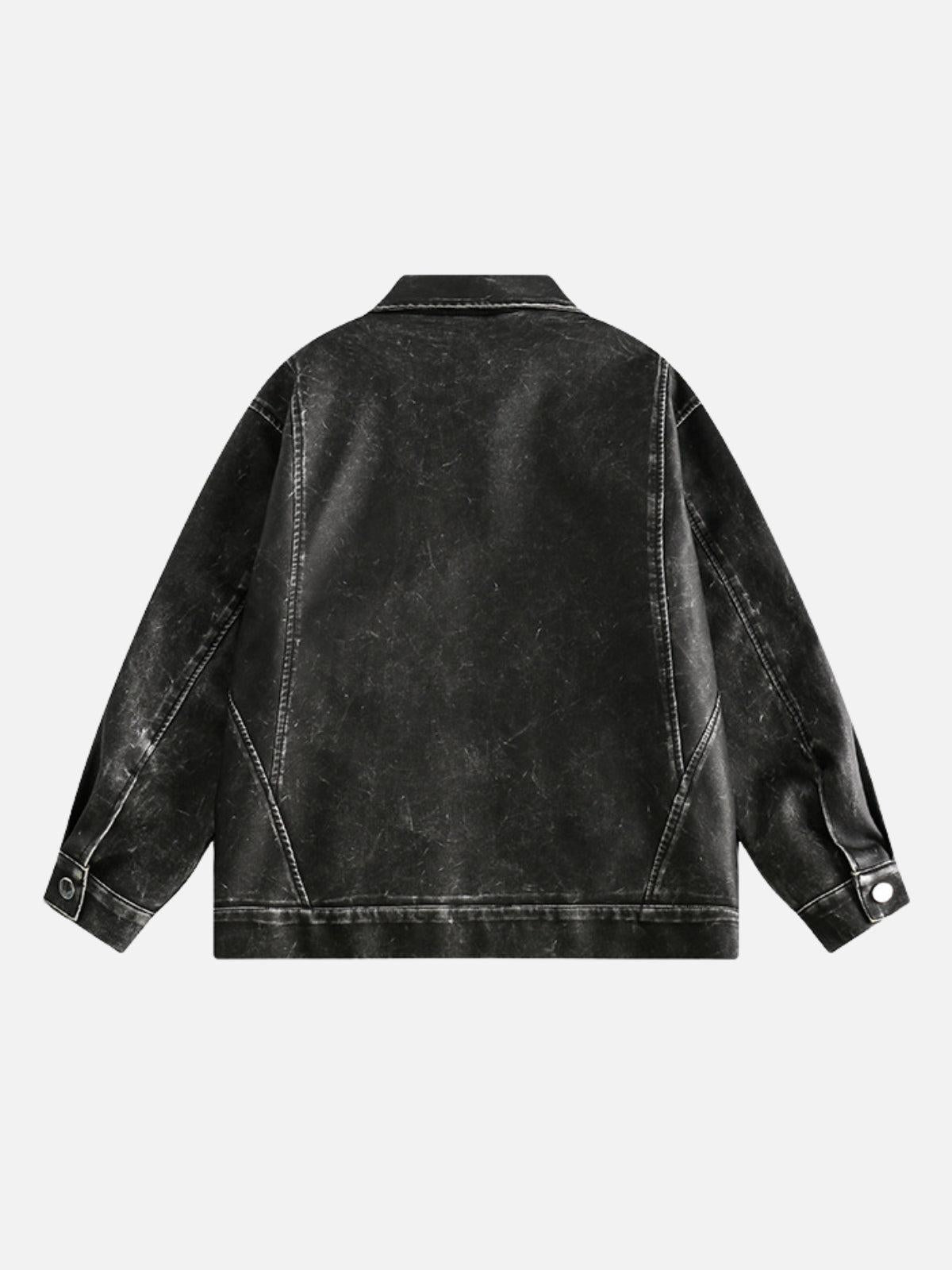 Concert Outfit Washed Faux Leather Jacket
