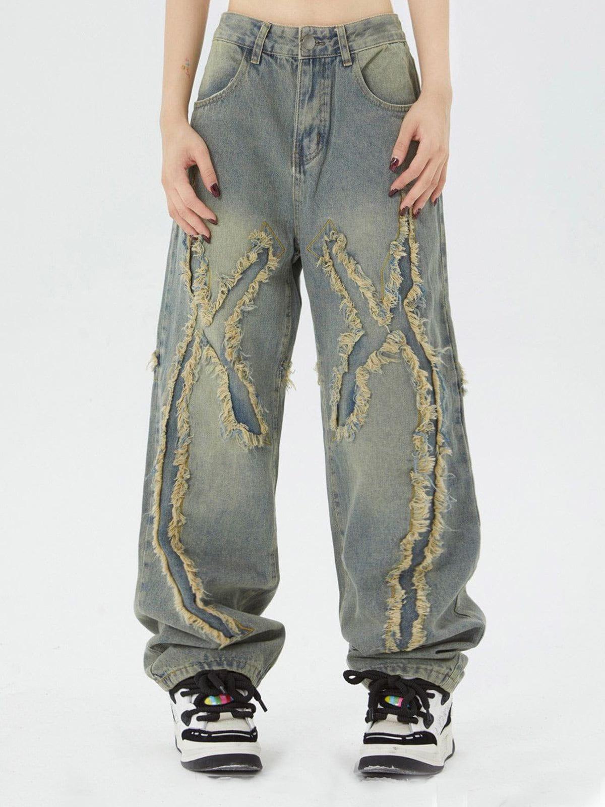 Concert Outfit Washed Fringe Jeans