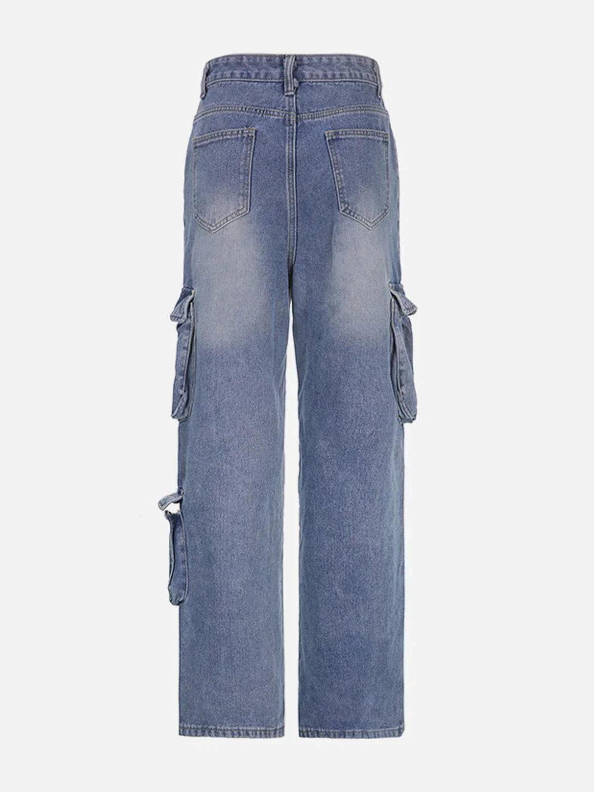 Concert Outfit Washed Gradient High Rise Straight Leg Jeans