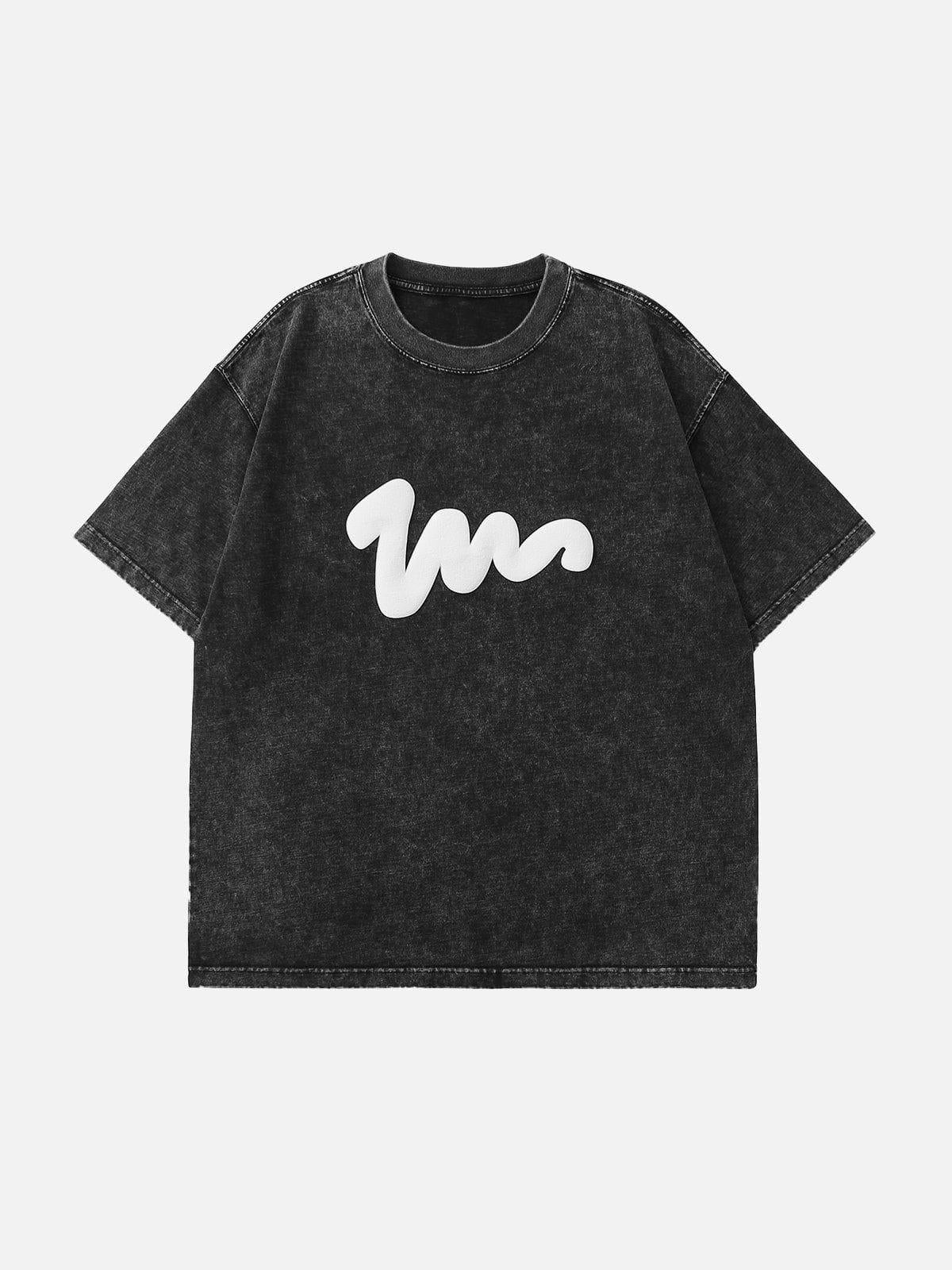 Concert Outfit Washed Graffiti Print Tee