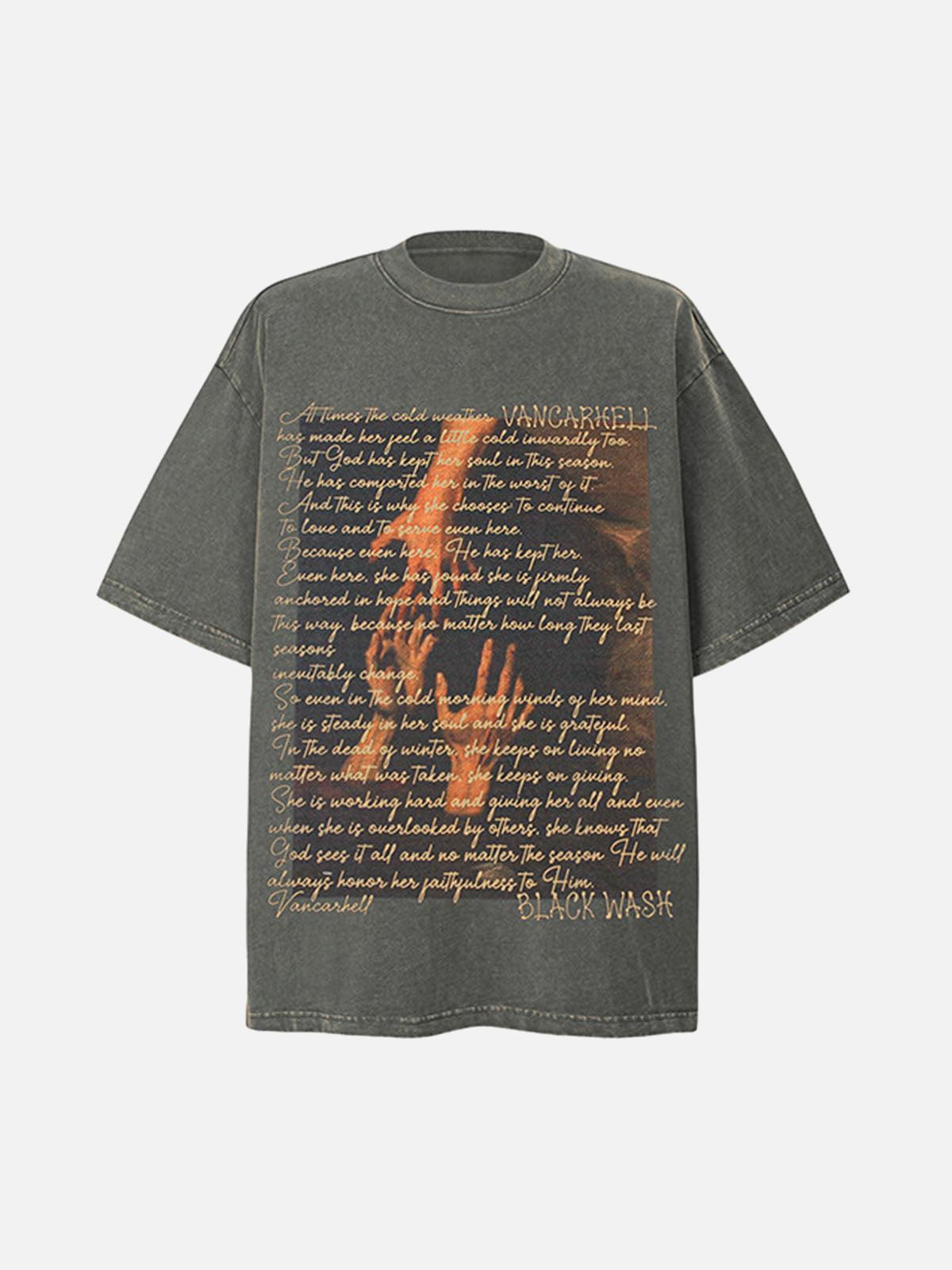 Concert Outfit Washed Graphic Crew Neck T-Shirt