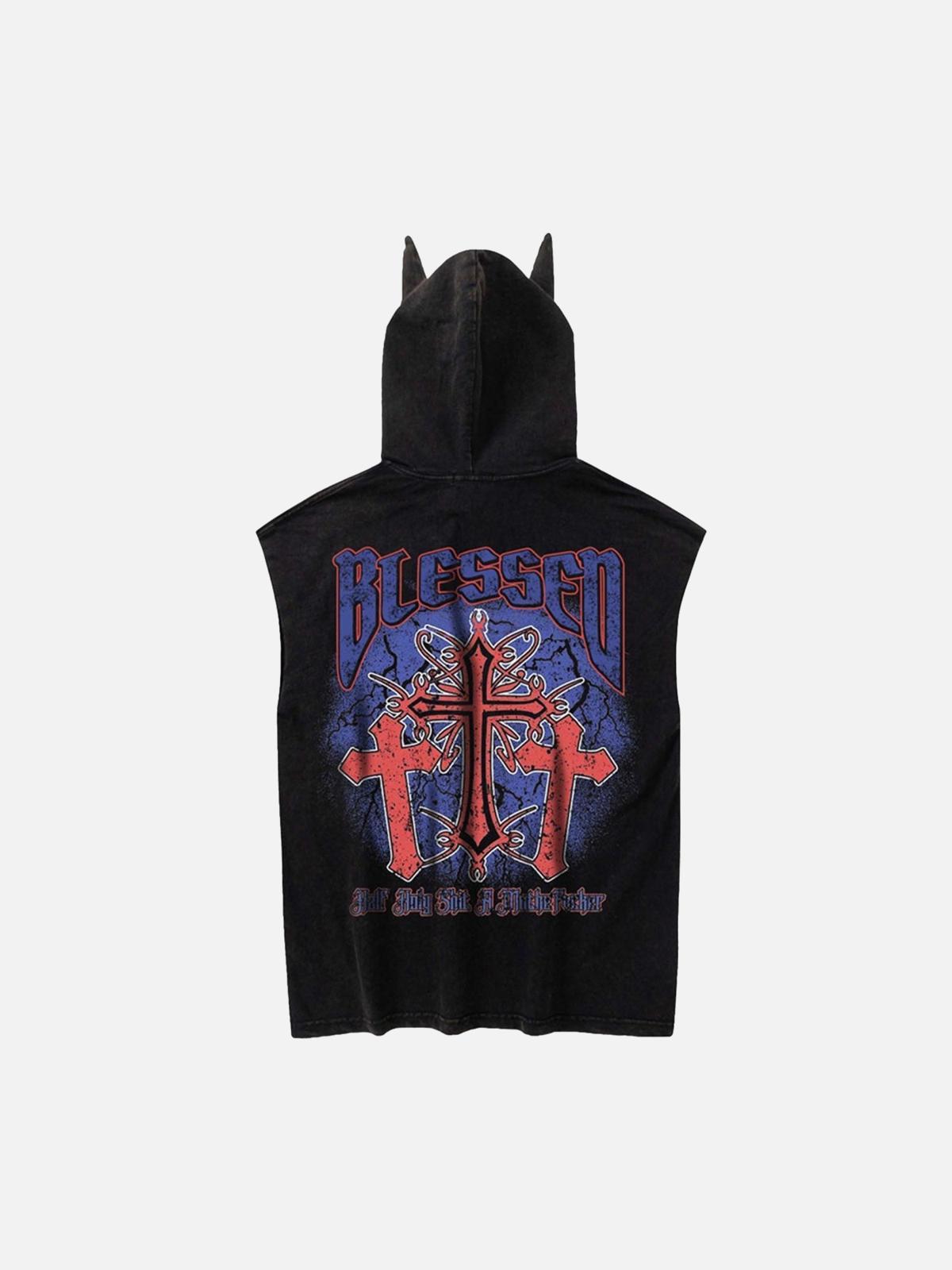 Concert Outfit Washed Hooded Cotton Undershirt