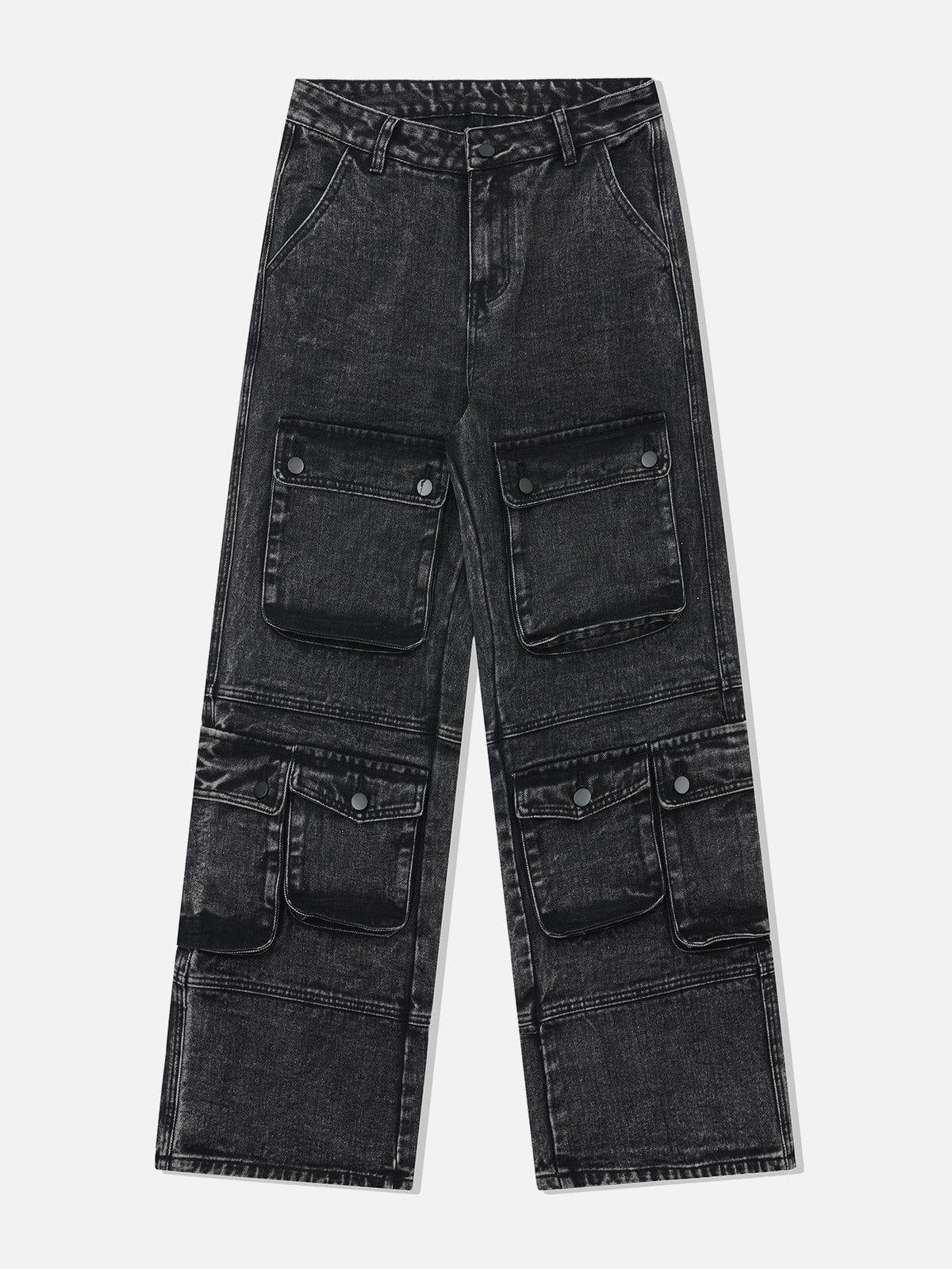 Concert Outfit Washed Multi Pocket Jeans