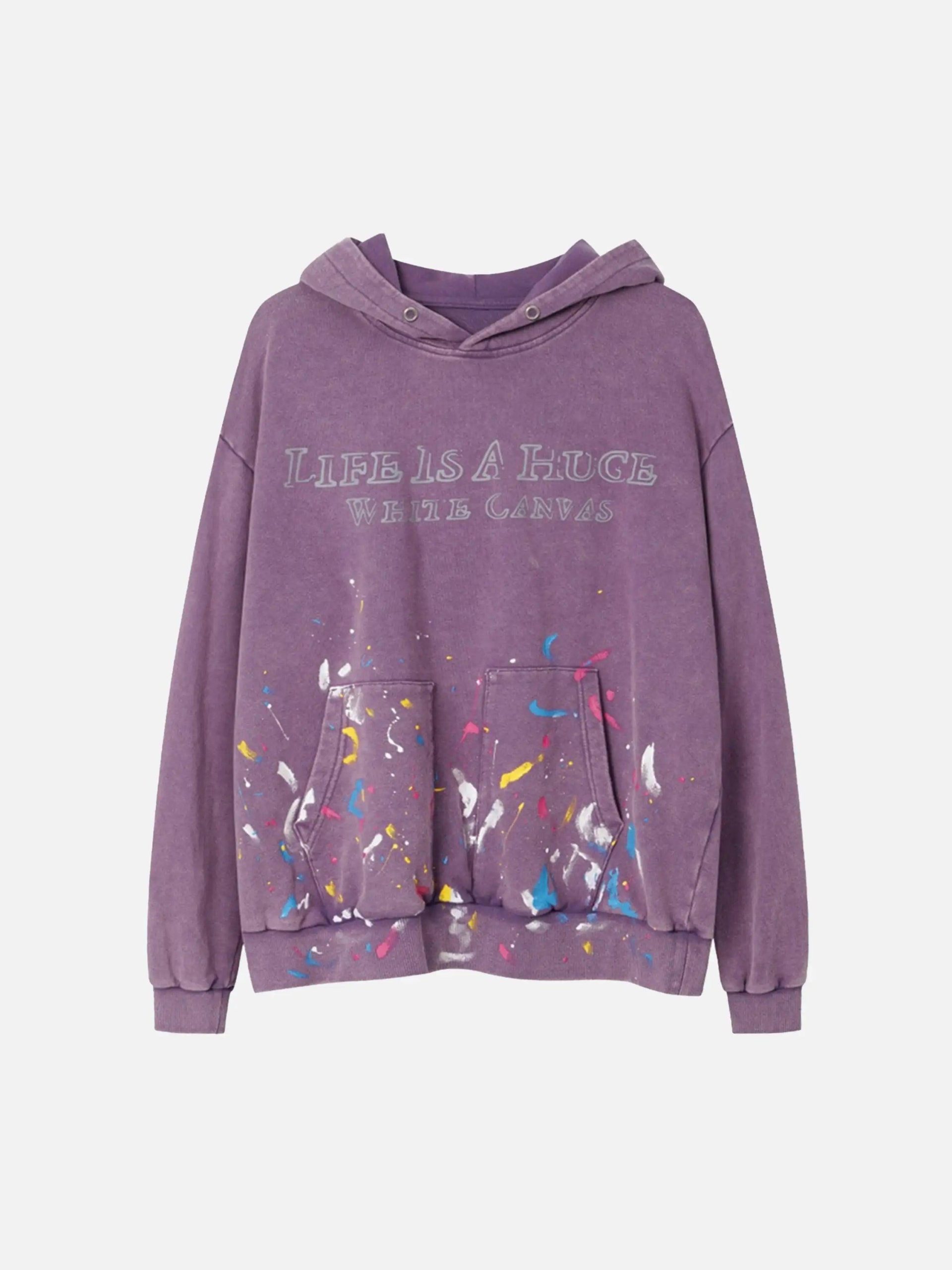 Concert Outfit Washed Paint Splash Hoodie