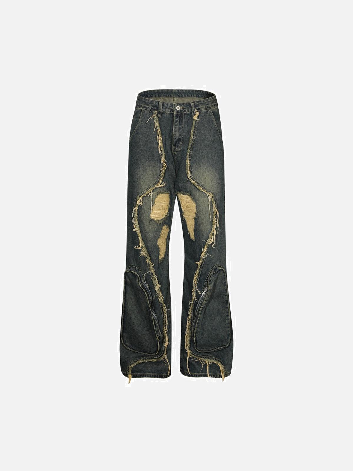 Concert Outfit Washed Paneled Jeans