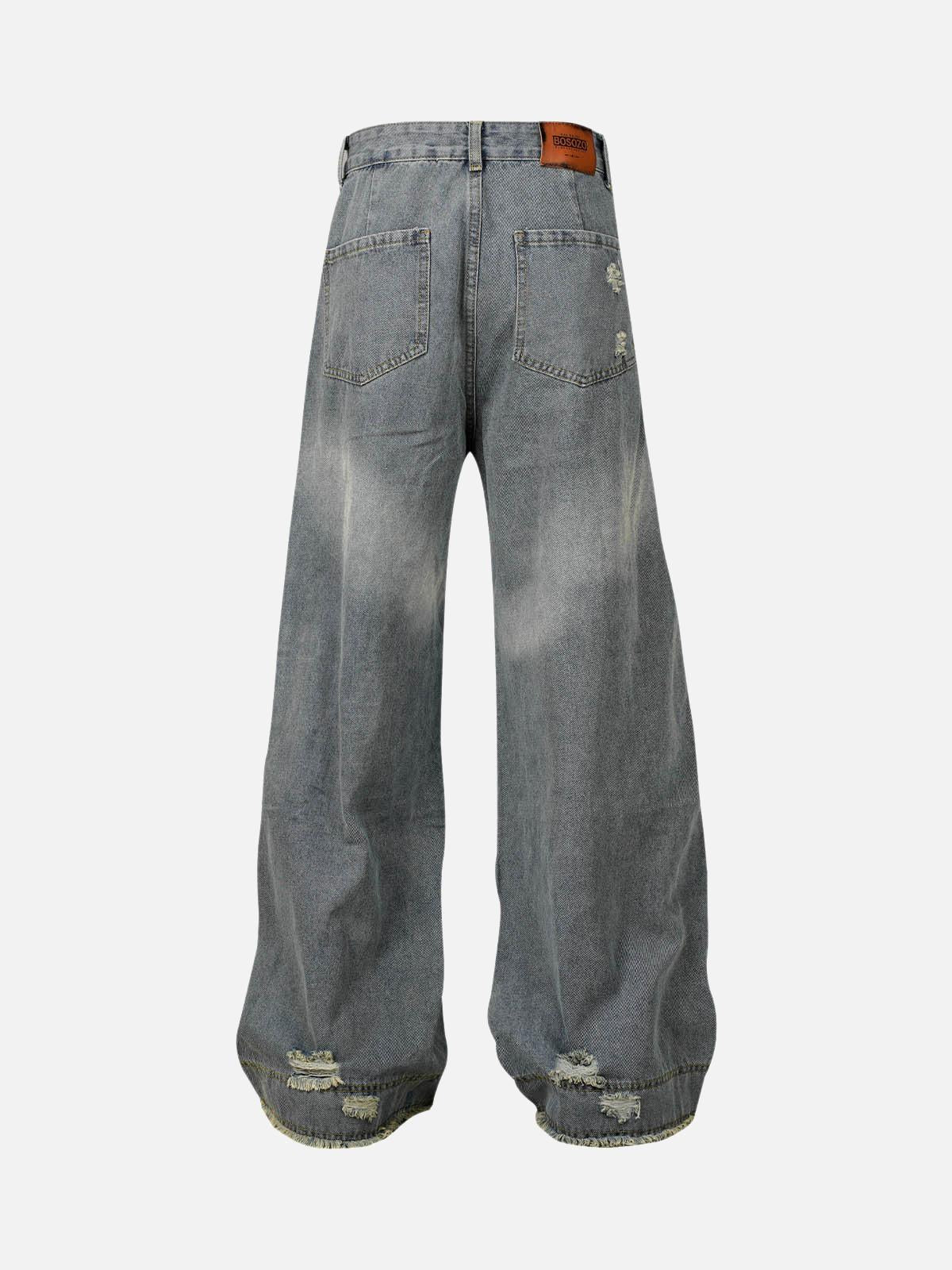 Concert Outfit Washed Ripped Baggy Jeans
