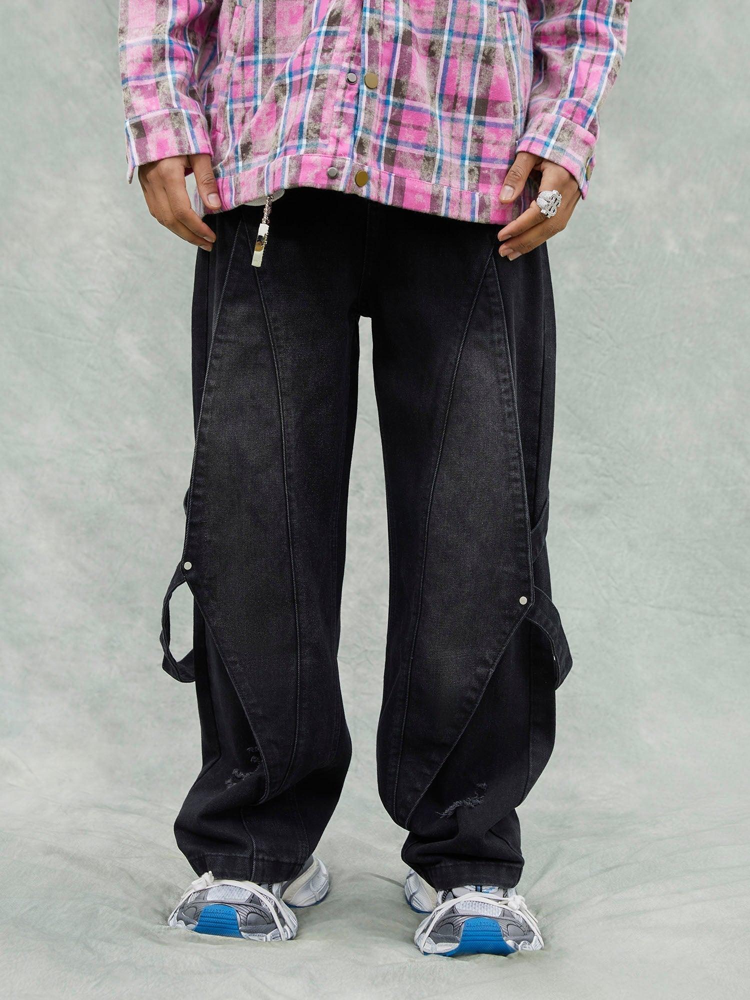 Concert Outfit Washed Ripped Denim Jeans