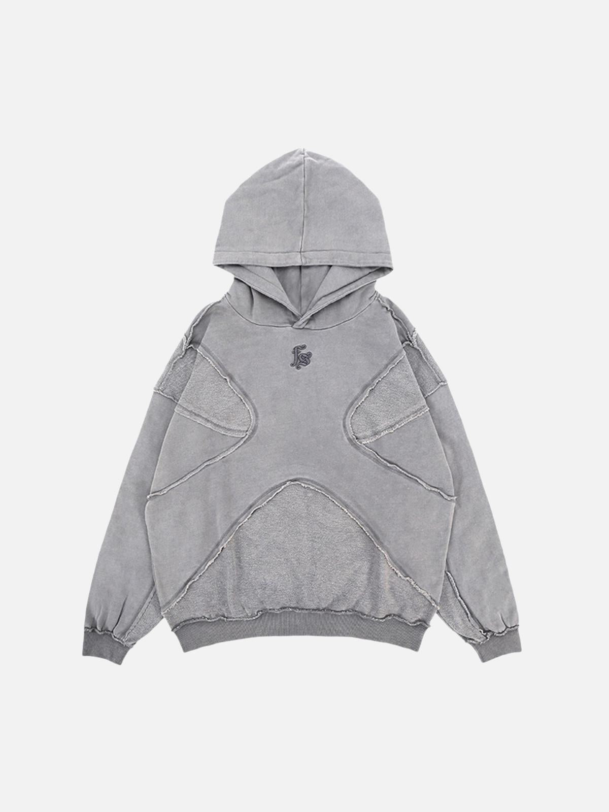 Concert Outfit Washed Splicing Hoodie