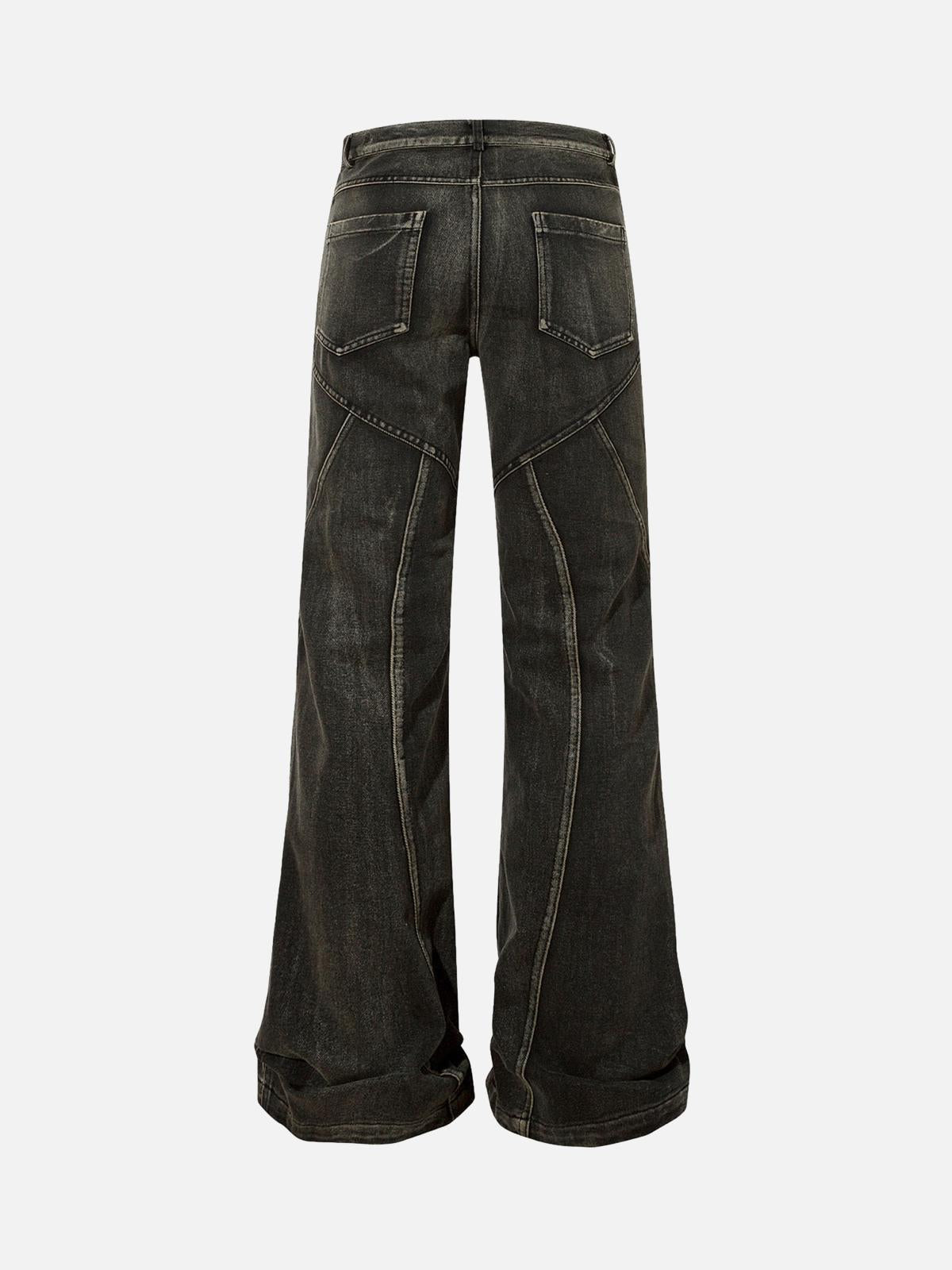 Concert Outfit Washed Split Design Hip-Hop Horn Jeans
