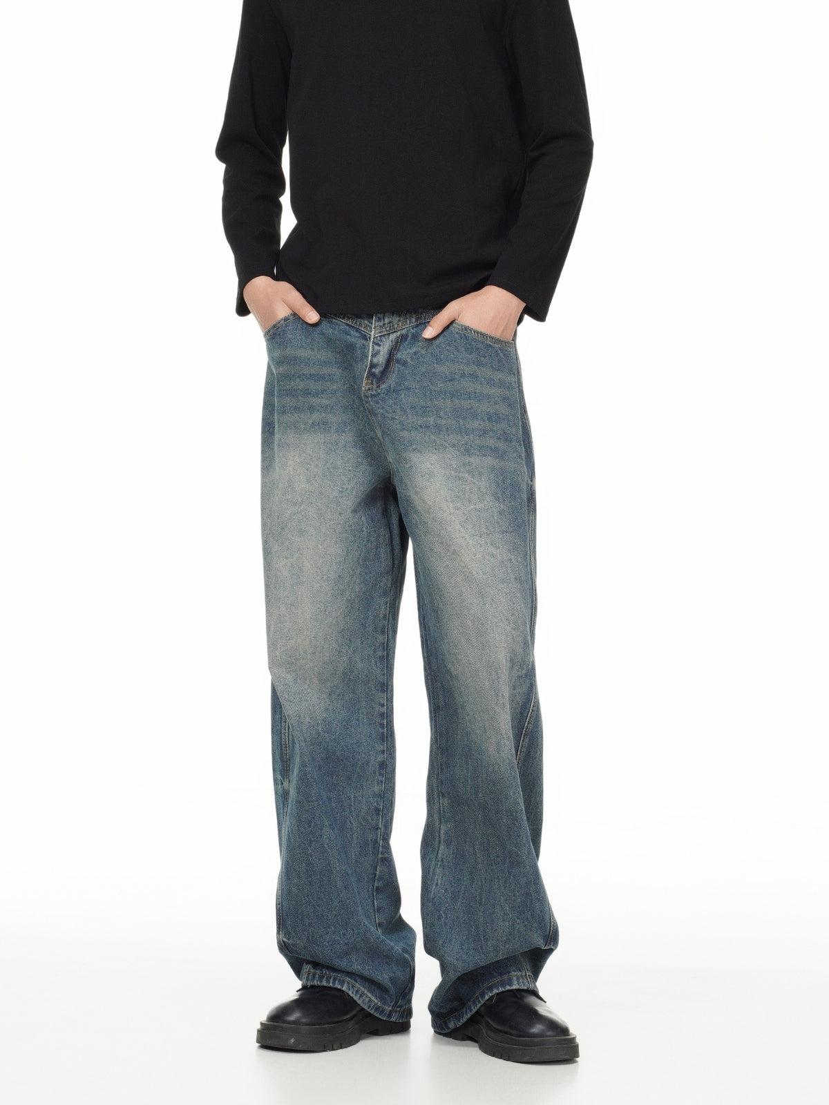 Concert Outfit Washed Wrinkle Loose Jeans