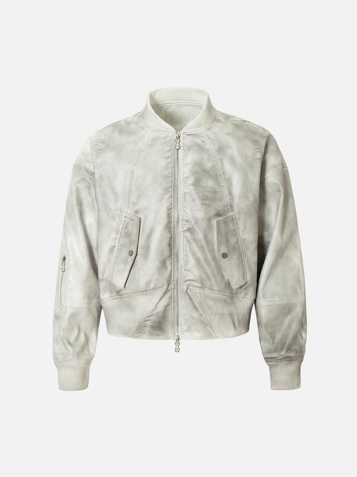 Concert Outfit Wasteland Dirty Dyed Leather Bomber Jacket