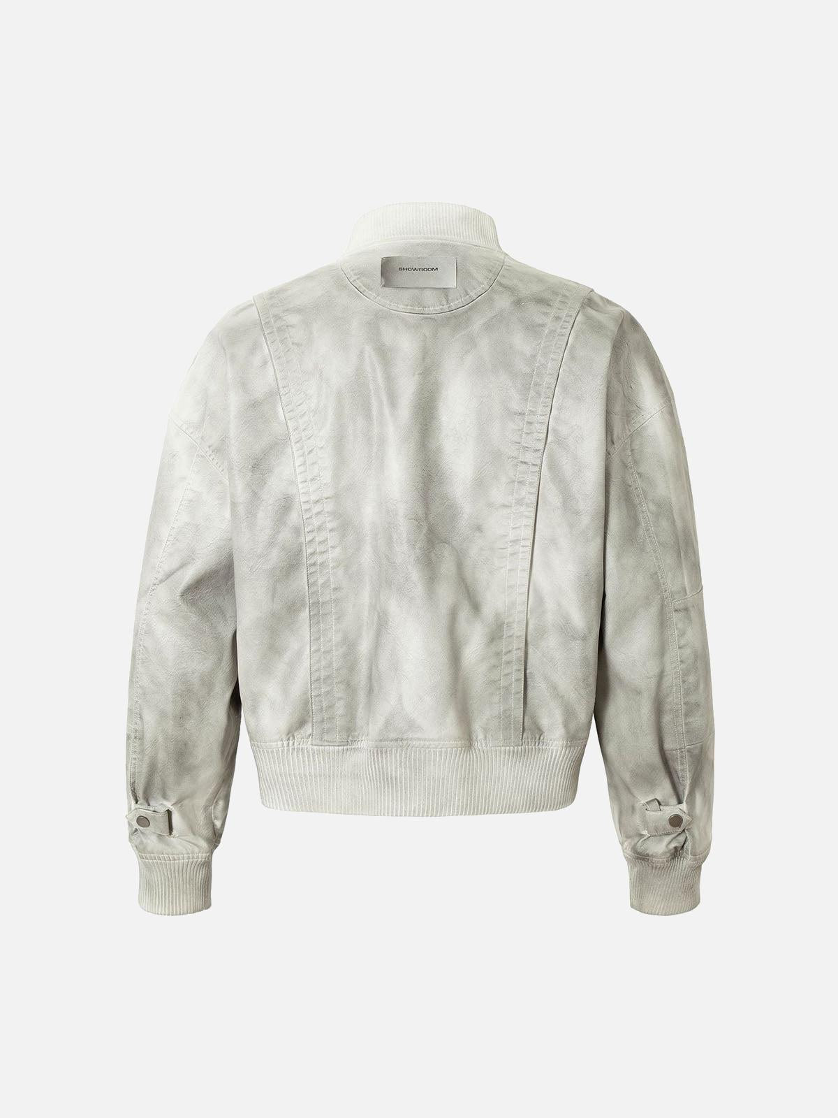 Concert Outfit Wasteland Dirty Dyed Leather Bomber Jacket