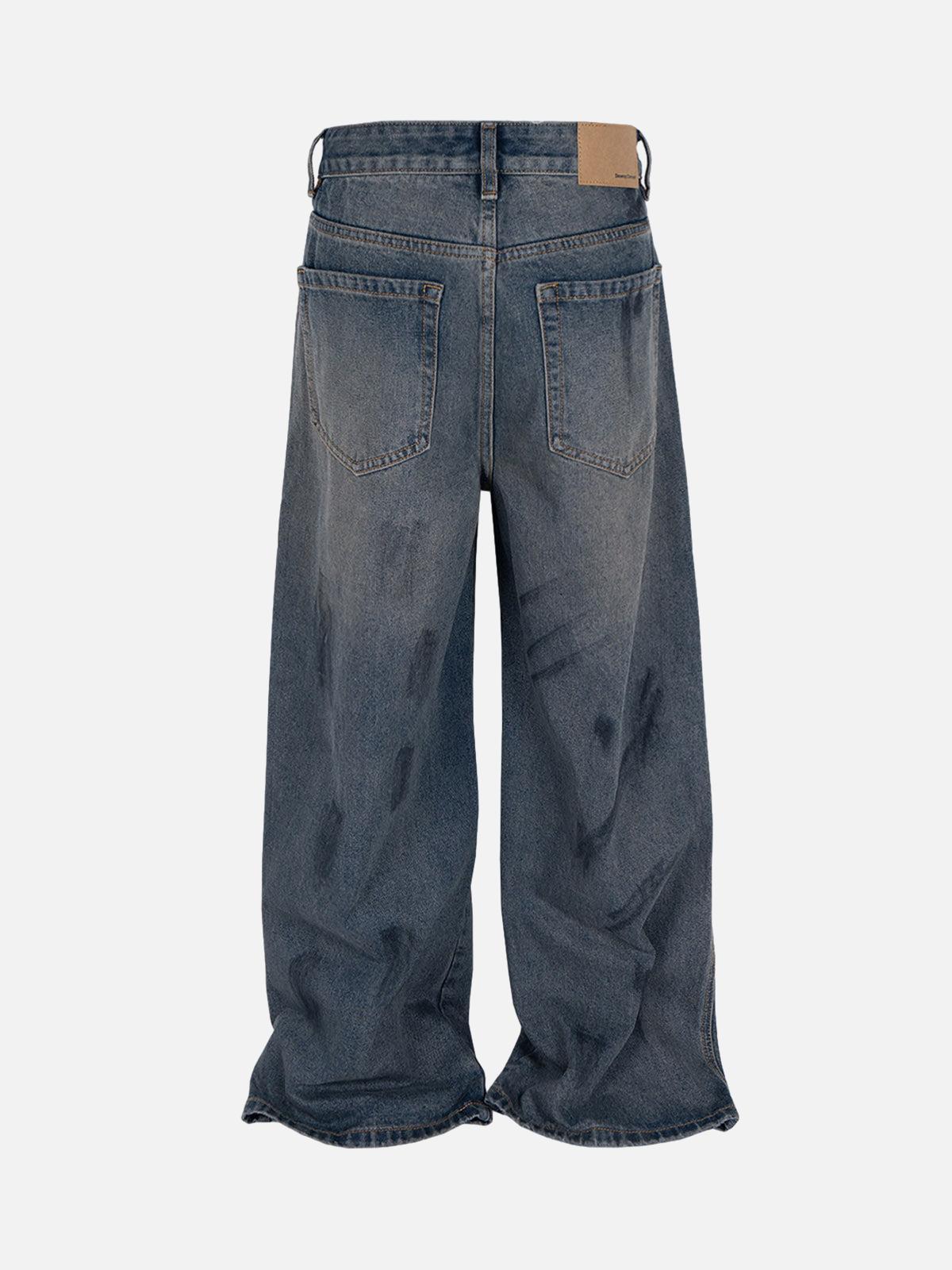 Concert Outfit Wasteland Style Ink Splash Baggy Jeans