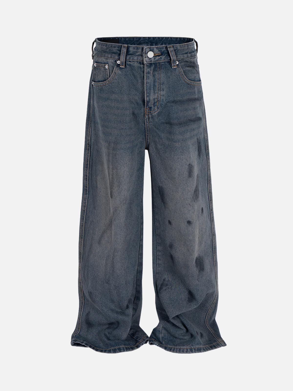 Concert Outfit Wasteland Style Ink Splash Baggy Jeans