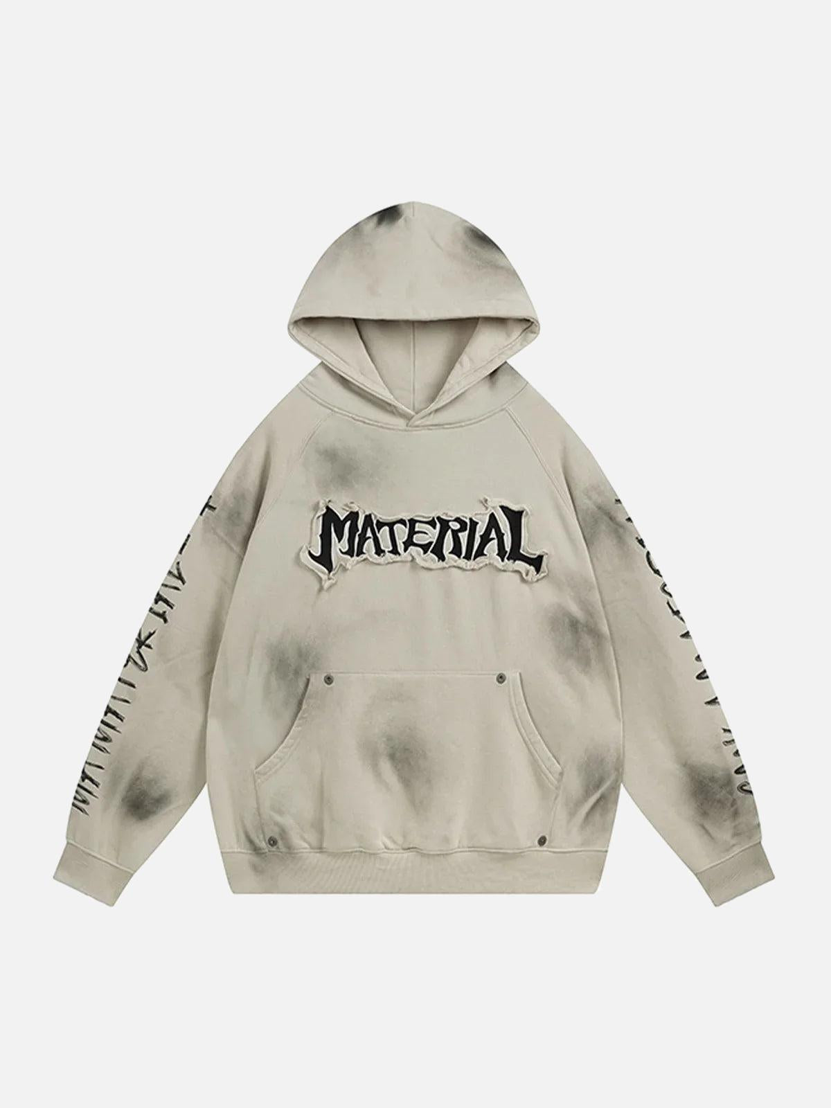 Concert Outfit Wasteland Washed Patched Embroidered Hoodie