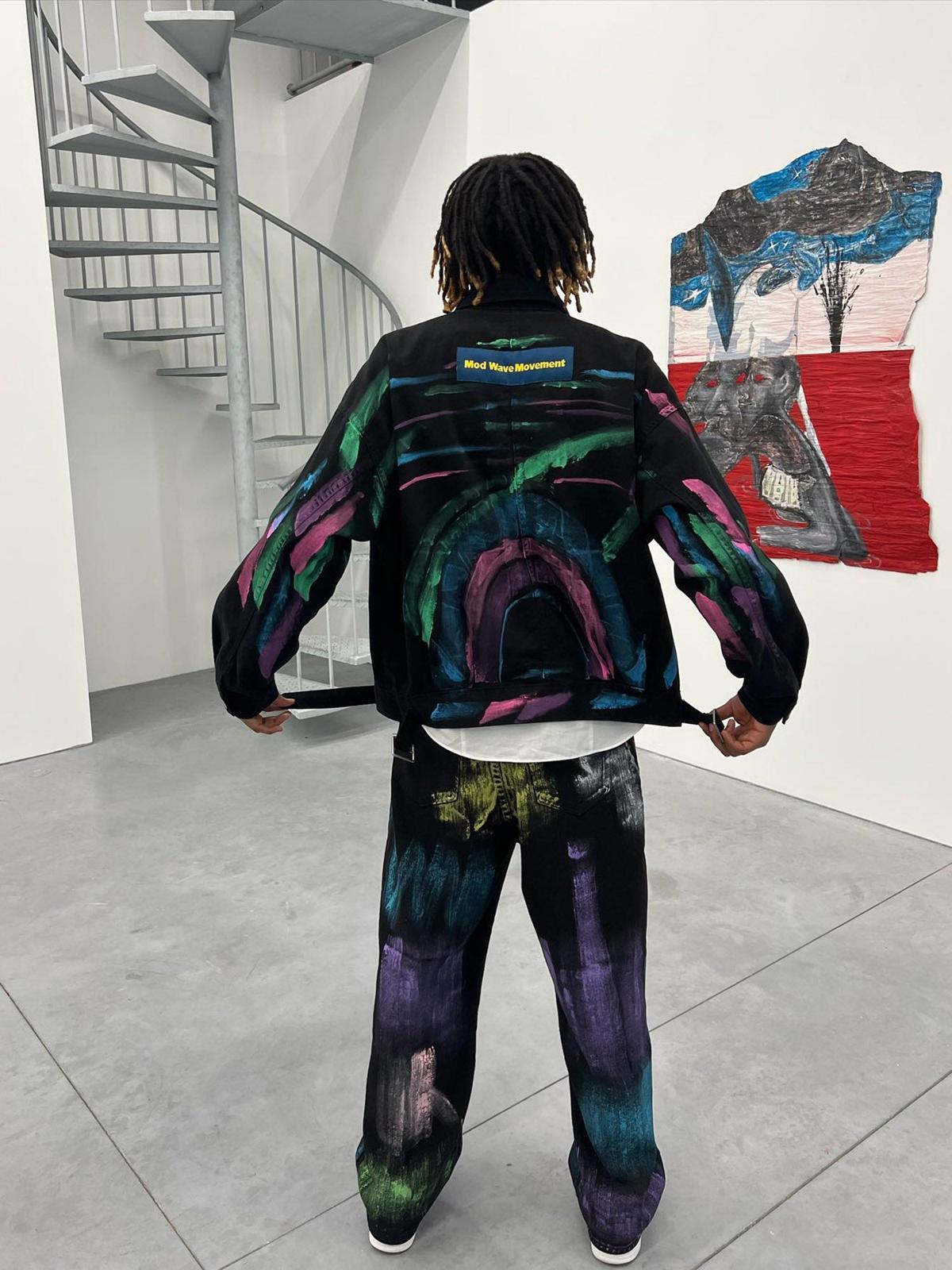 Concert Outfit Watercolor Print Jeans