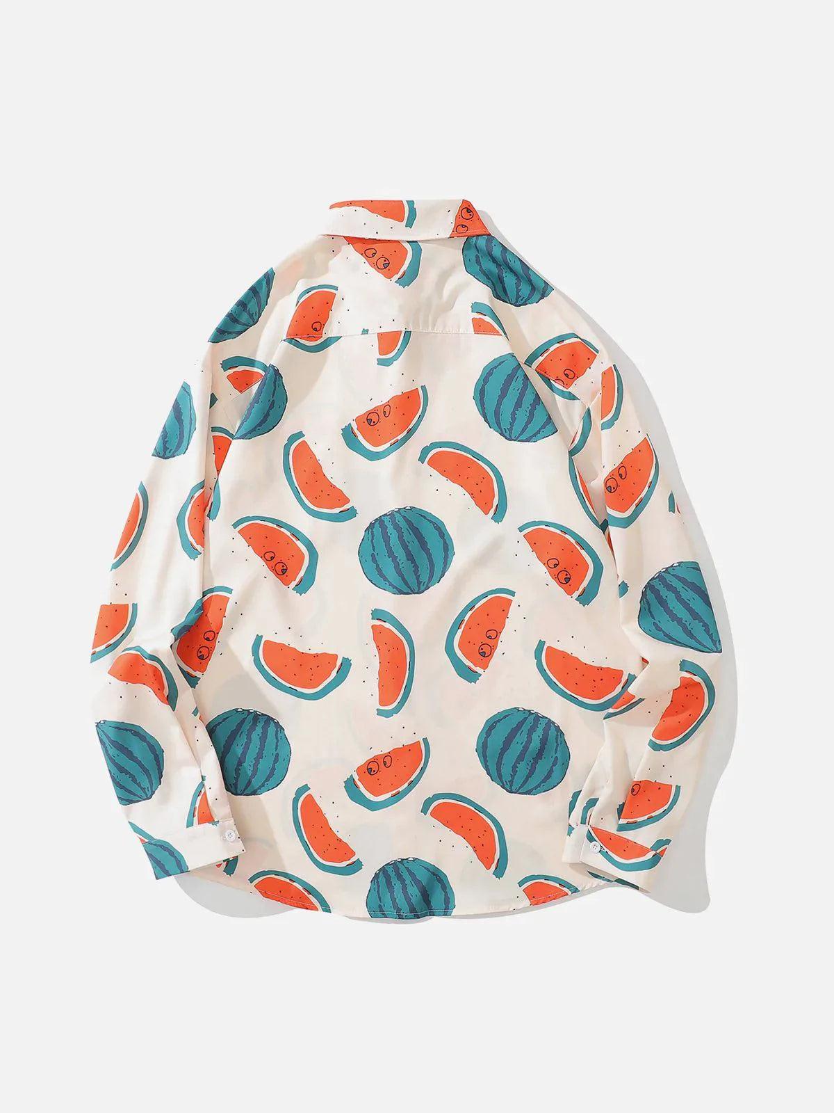 Concert Outfit Watermelon Print Long-Sleeved Shirt