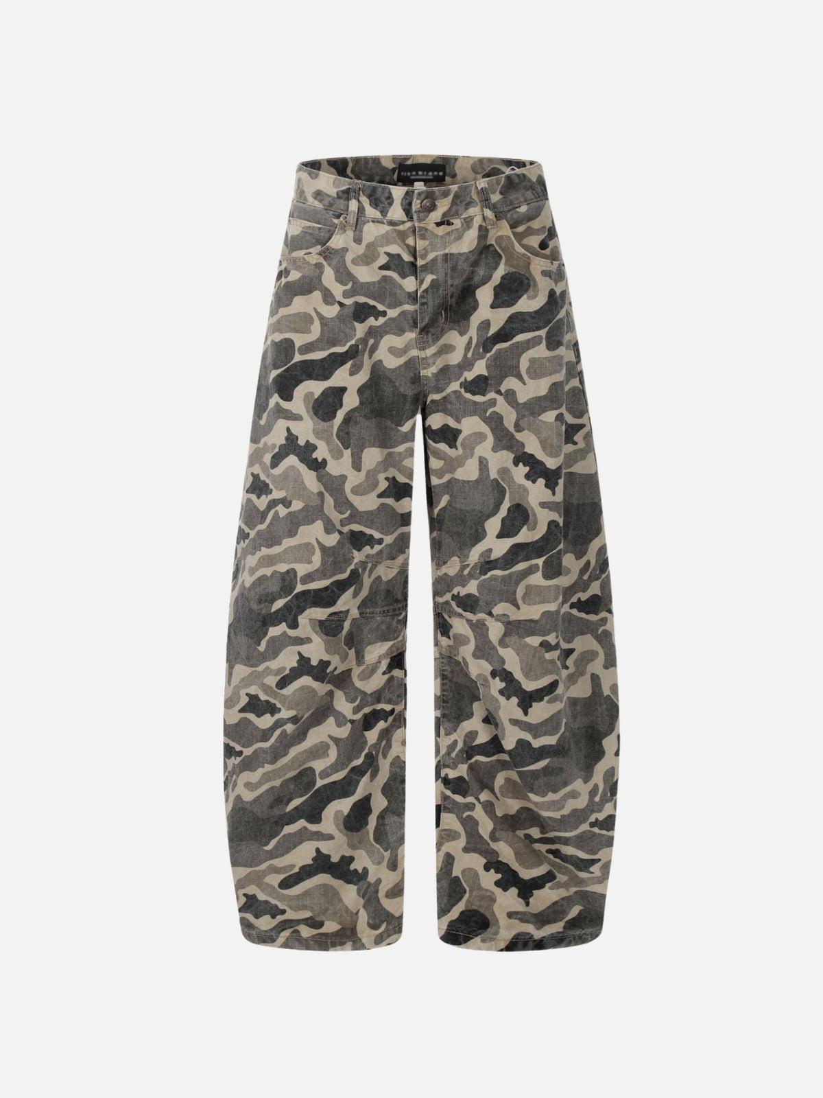 Concert Outfit Wrinkle Camouflage Loose Jeans