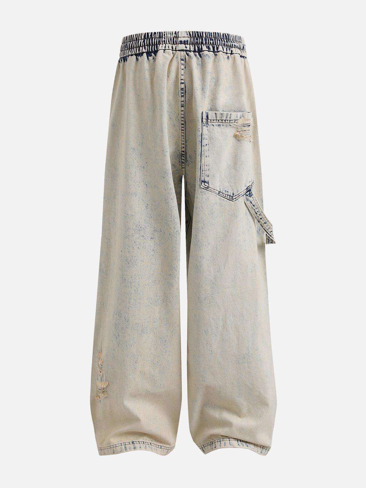 Concert Outfit Yellow Mud Washed Loose Jeans