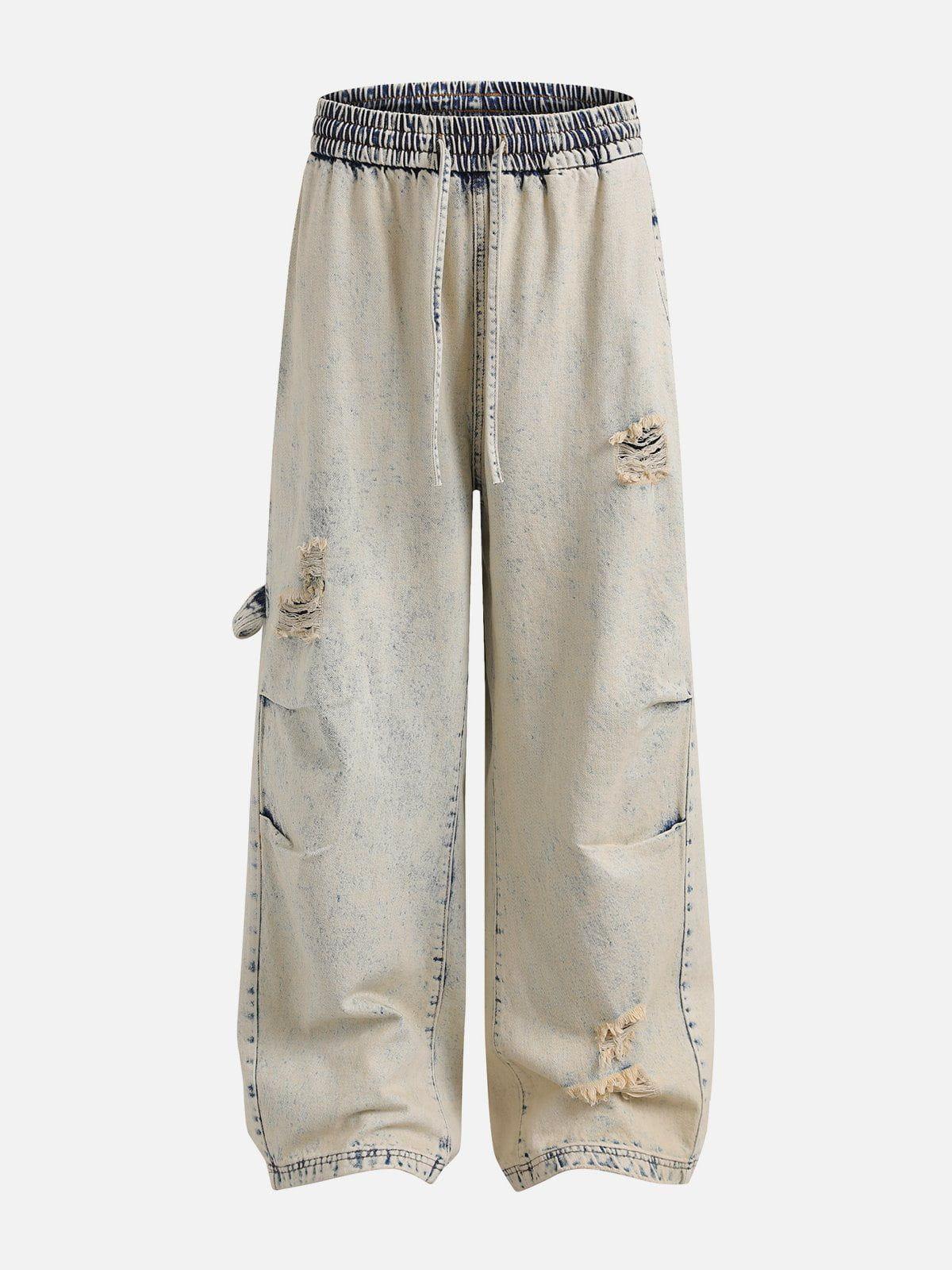 Concert Outfit Yellow Mud Washed Loose Jeans