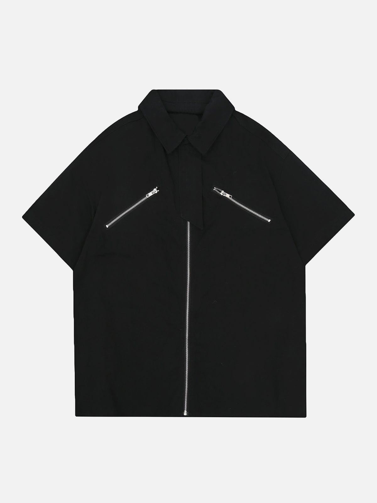 Concert Outfit Zip Patchwork Tee