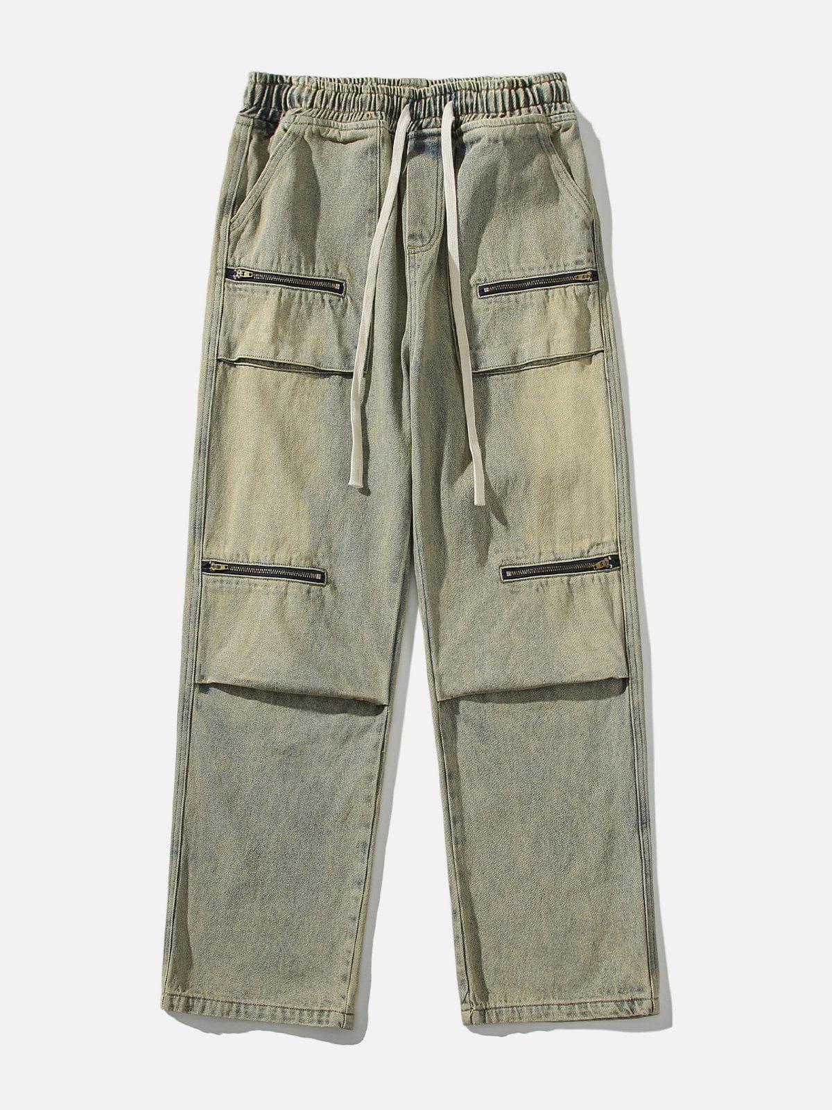 Concert Outfit Zip Pocket Drawstring Jeans