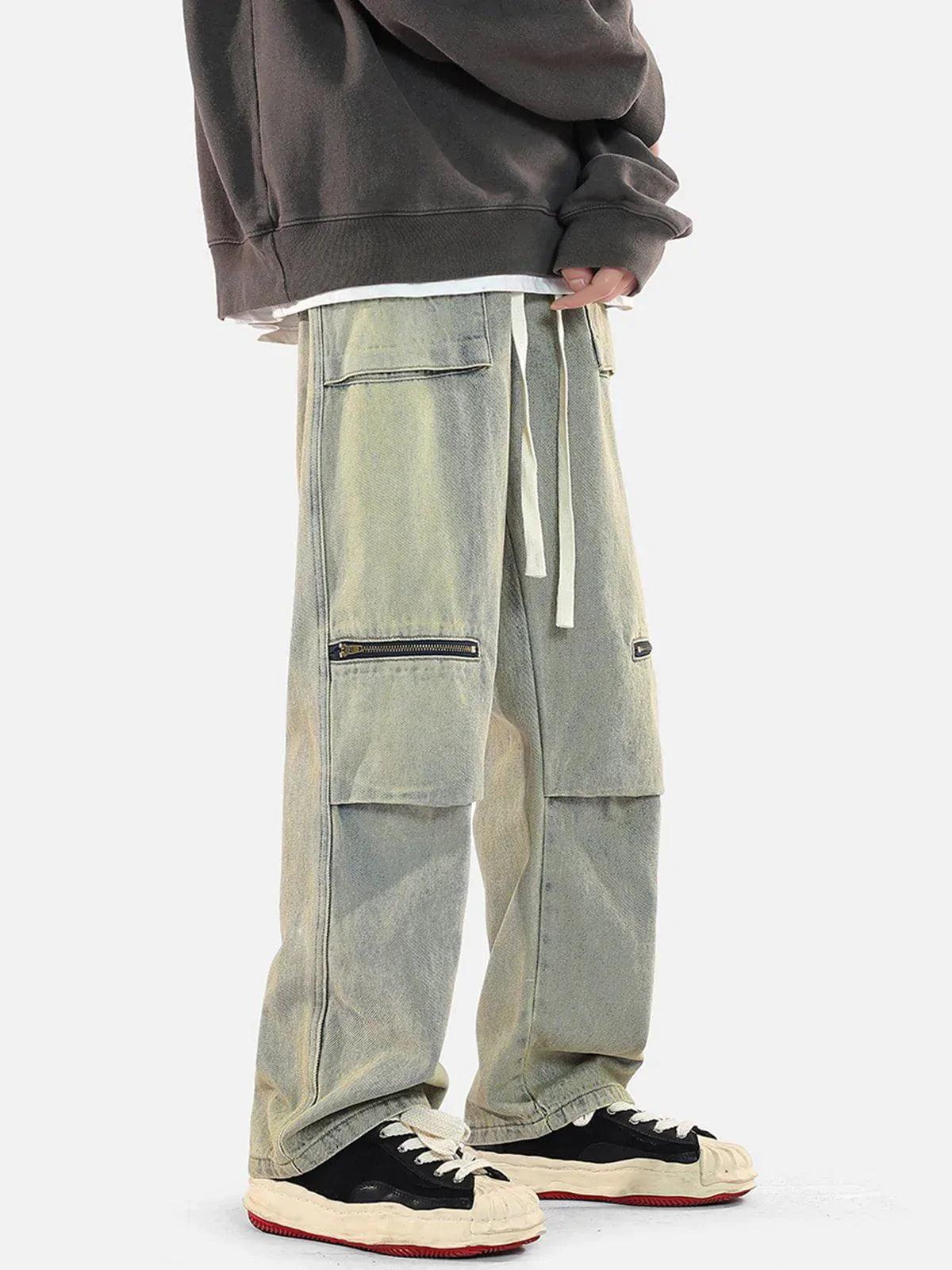 Concert Outfit Zip Pocket Drawstring Jeans
