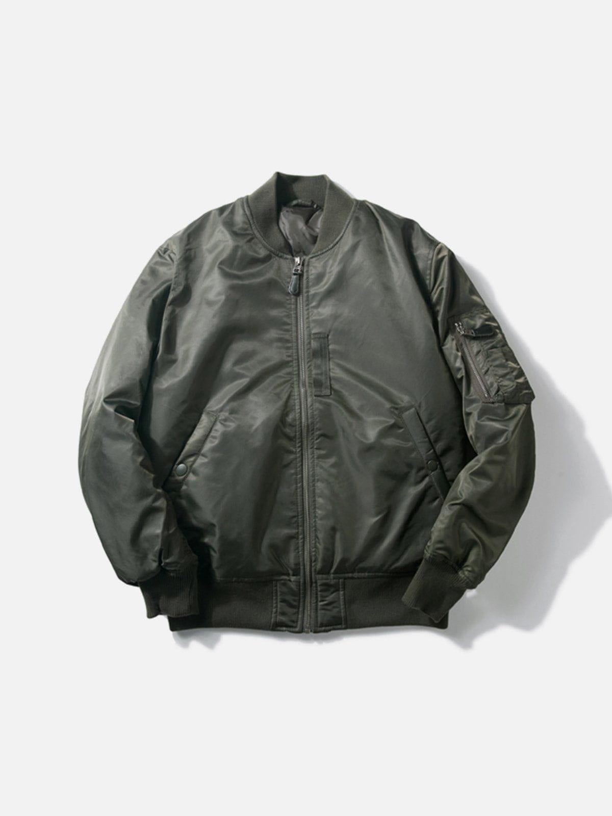 Concert Outfit ZIP UP Solid Color Winter Coat