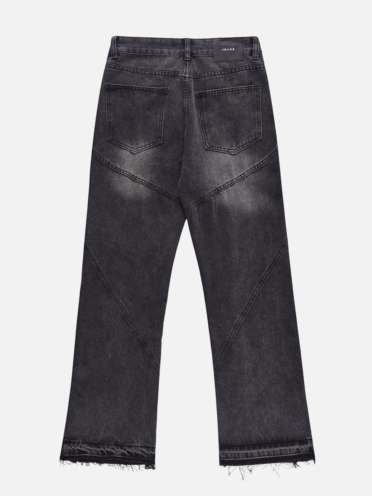 Concert Outfit Zipper Decoration Washed Jeans