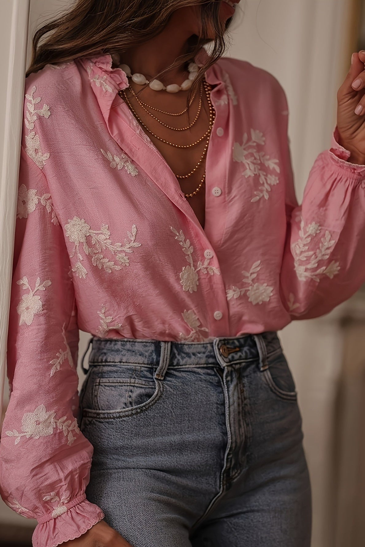 Core s Outfit Ideas, Collared Print Puff Sleeve Blo