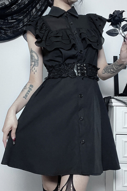 Core s Outfit Ideas, Ruffle Waist Gothic Dress
