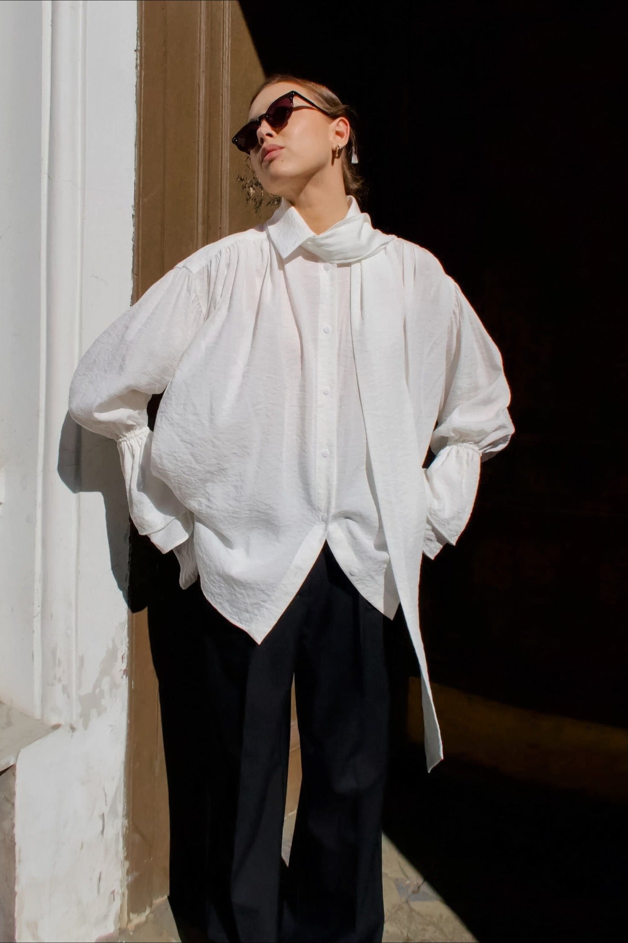 Core s Outfits, Crepe Tie Front Loose Fit Blo