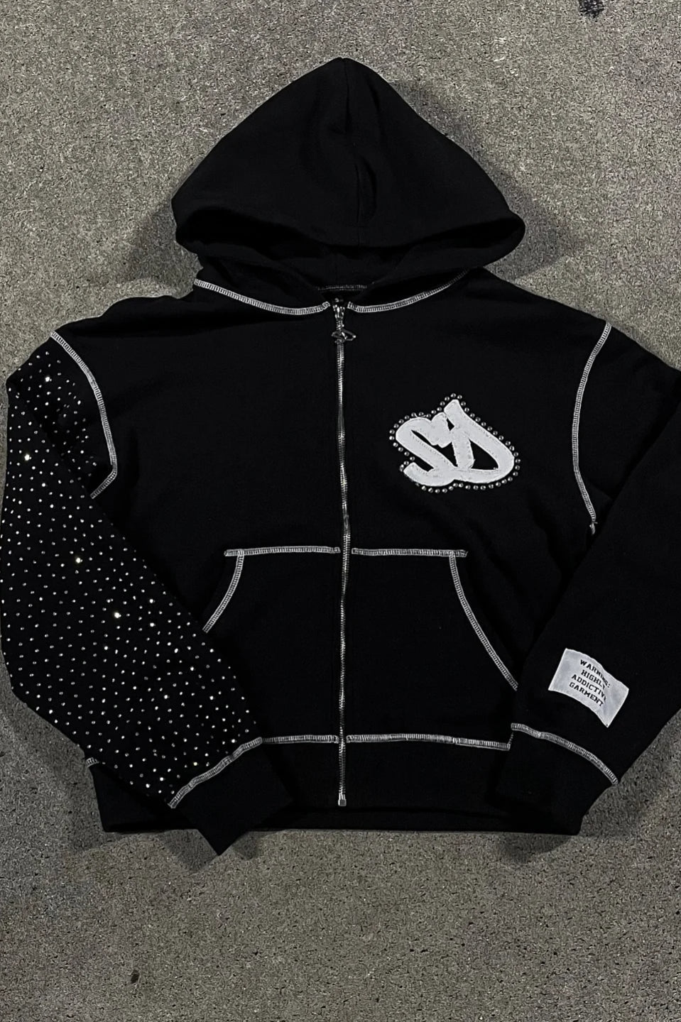 Going OutConcert Outfit po, Embroidery Zipper Oversize Hoodie